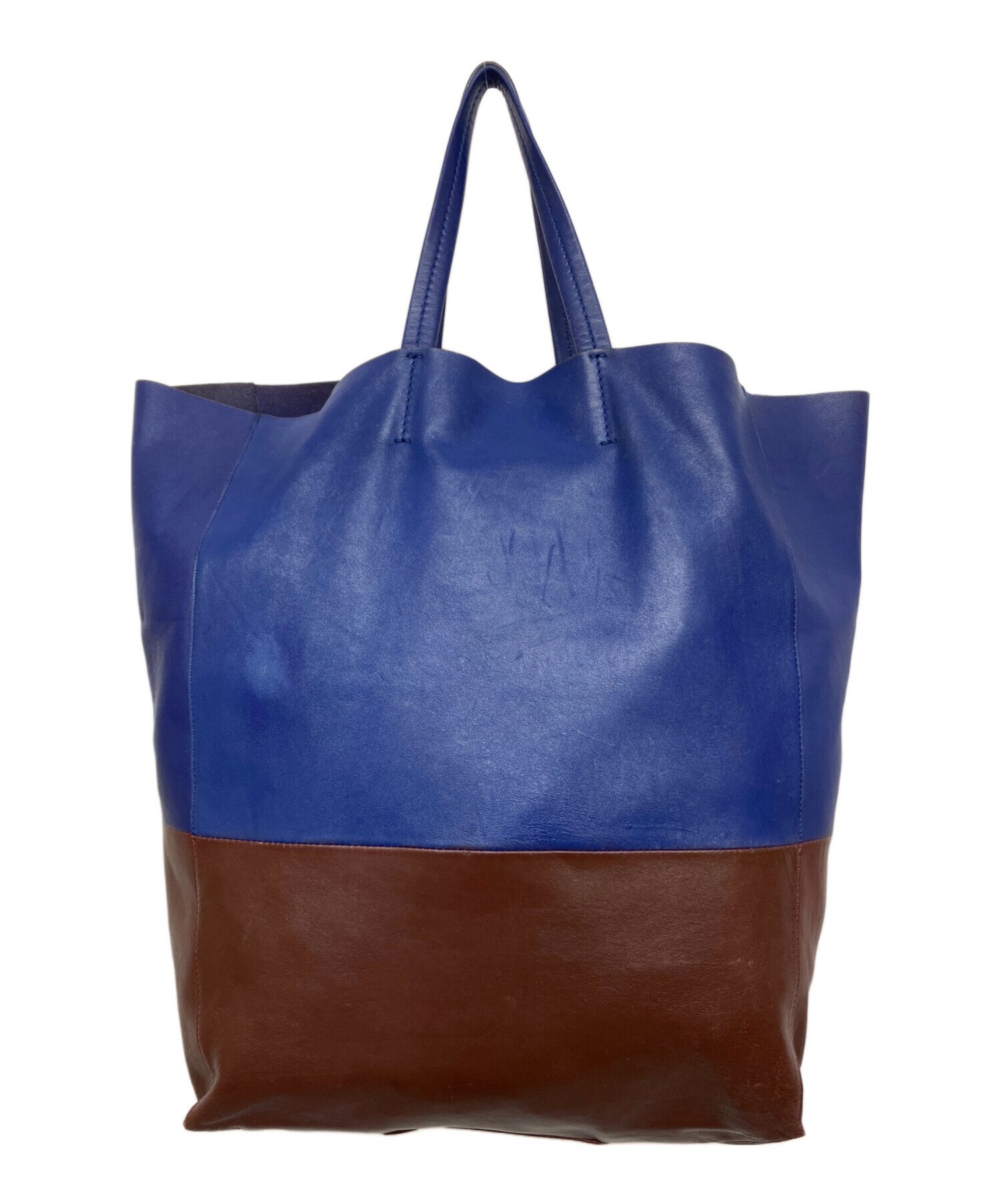 中古・古着通販】CELINE (セリーヌ) バイカラートートバッグ ネイビー 