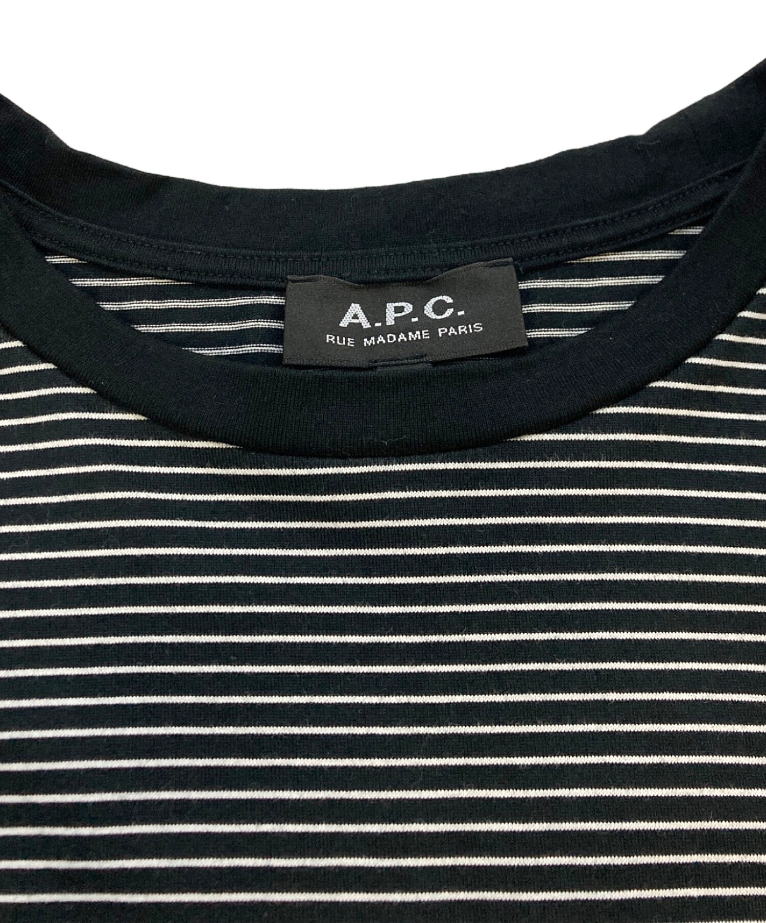 中古・古着通販】A.P.C. (アーペーセー) ボーダーTシャツ ホワイト 