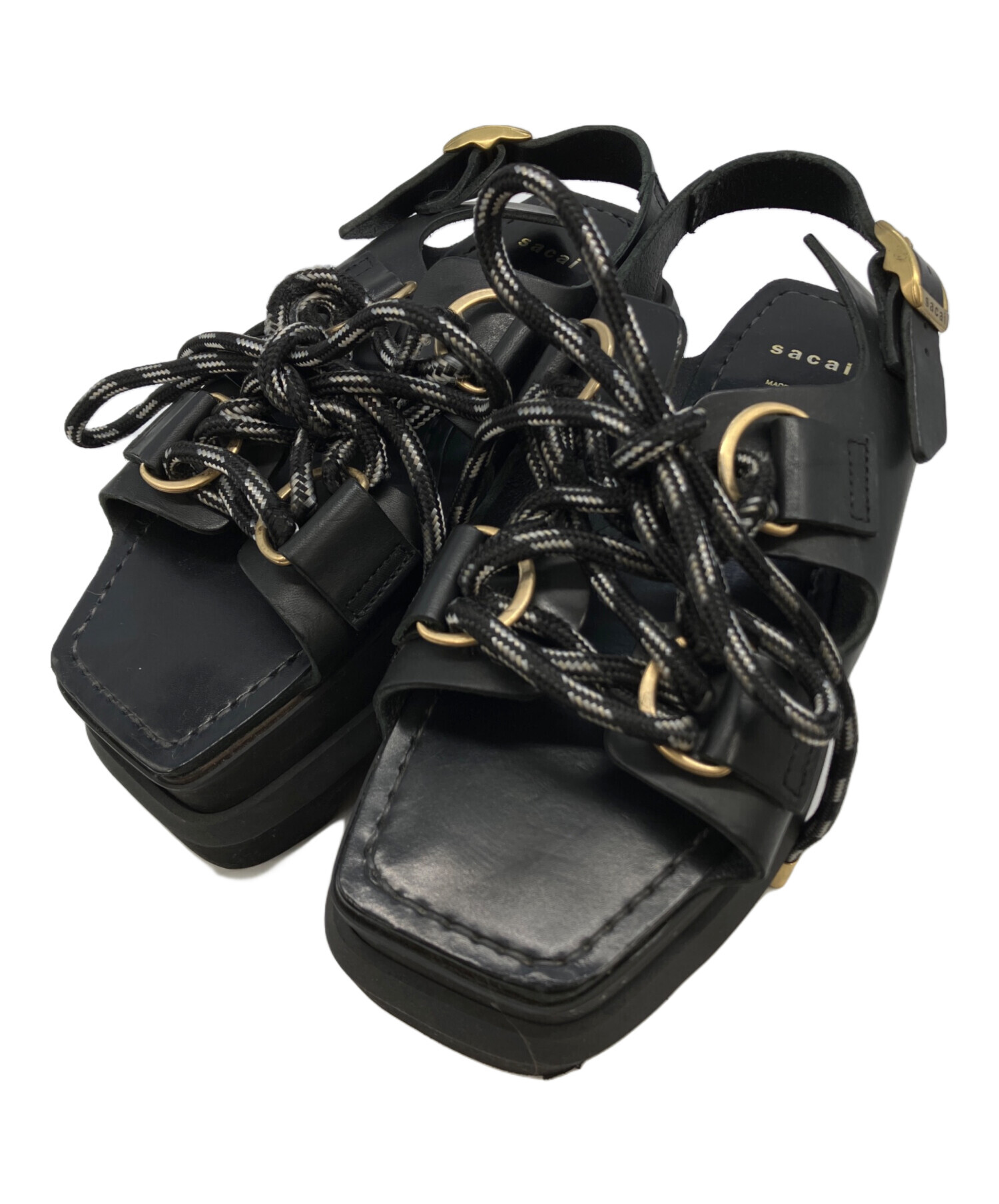 sacaiの厚底サンダル 中古・古着通販】sacai (サカイ) 厚底サンダル ブラック サイズ:SIZE