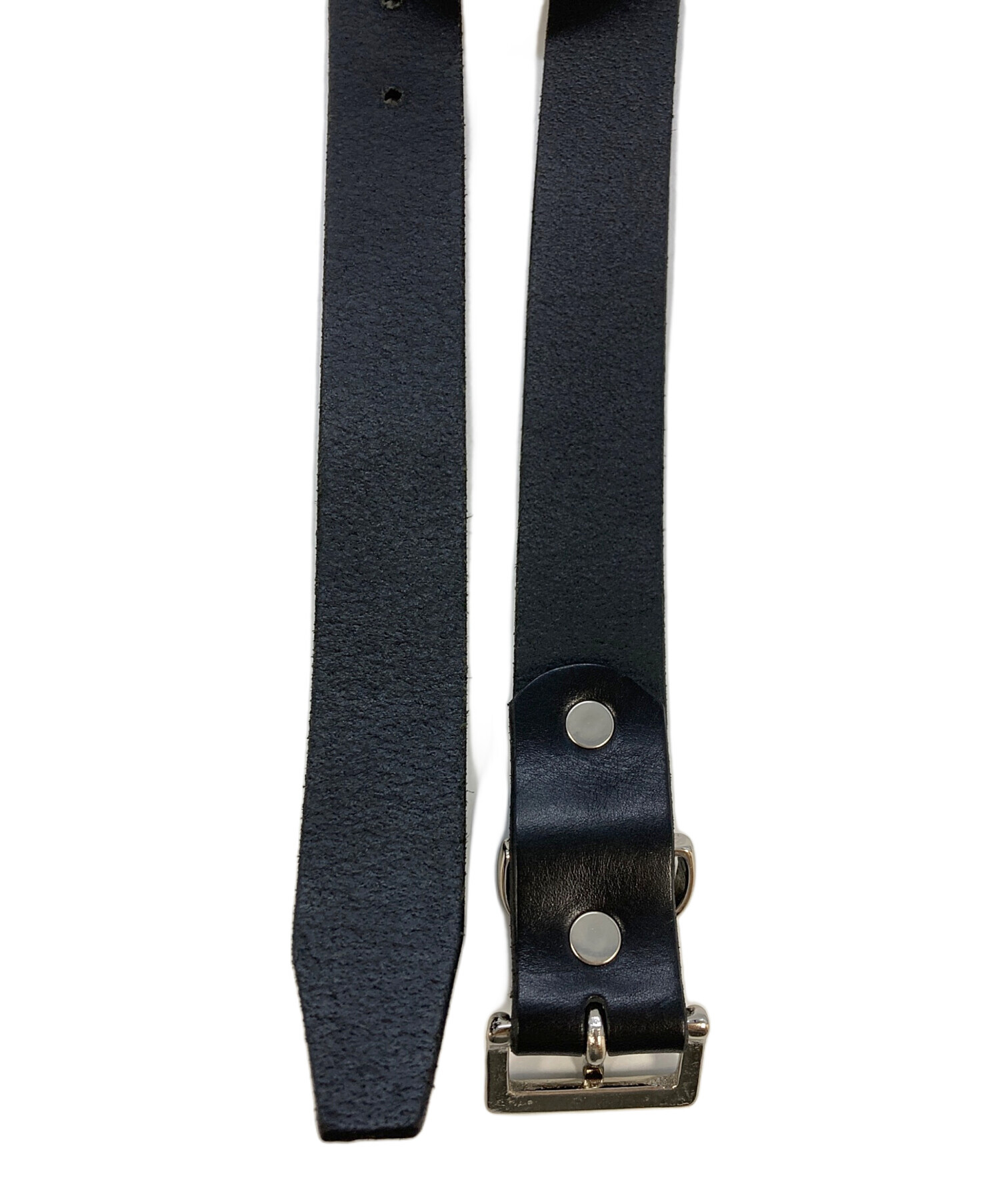 中古・古着通販】LOEFF (ロエフ) スクエアバックル ベルト ブラック