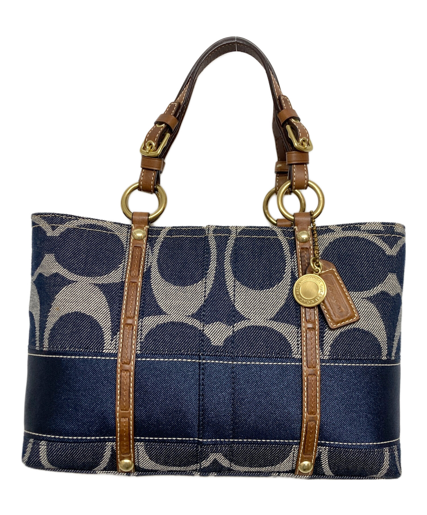 中古・古着通販】COACH (コーチ) デニムトートバッグ インディゴ
