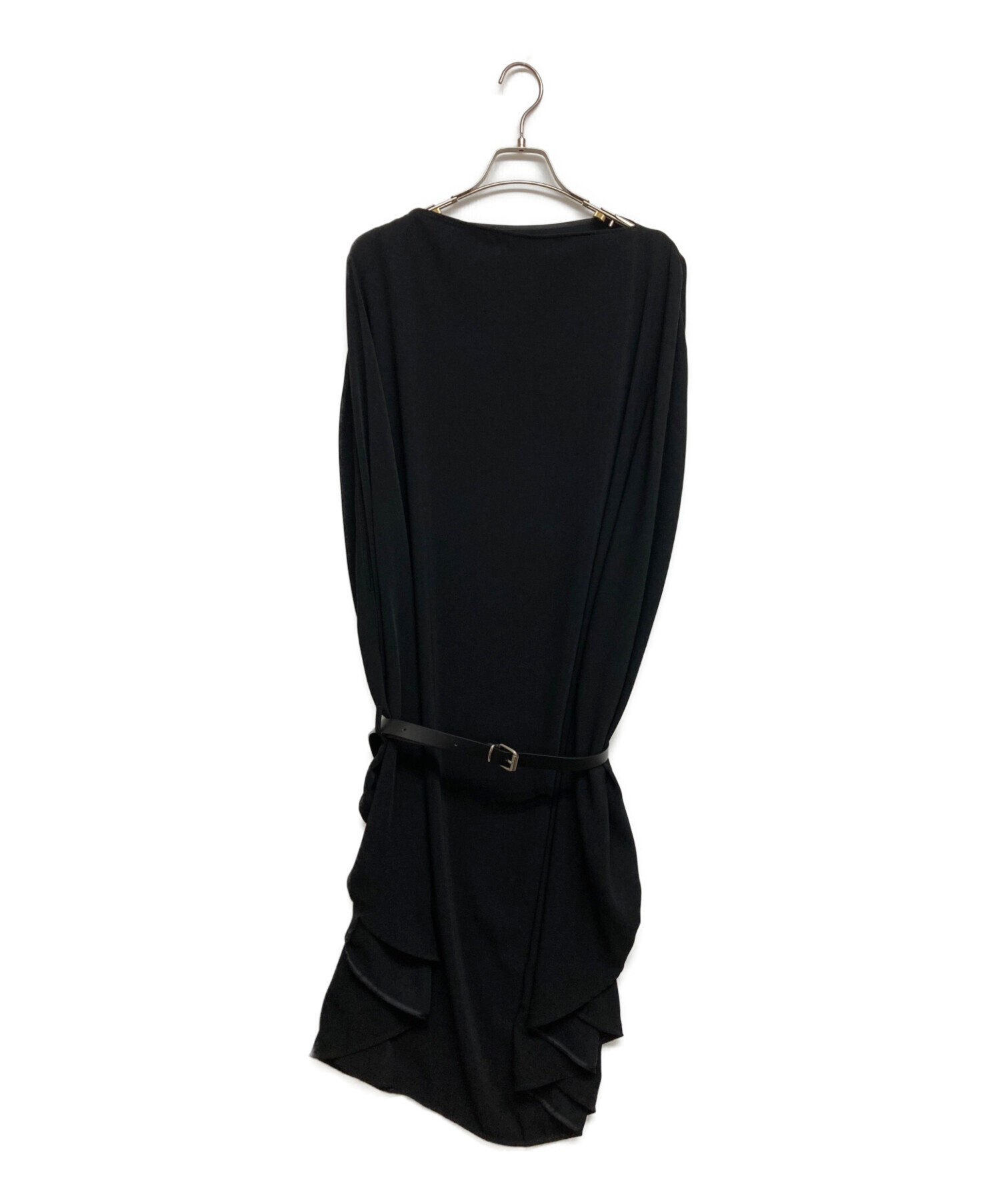 MM6 ブラックレザー ノースリーブワンピース　サイズ36 畳皺あり 中古・古着通販】MM6 Maison Margiela (エムエムシックスメゾン