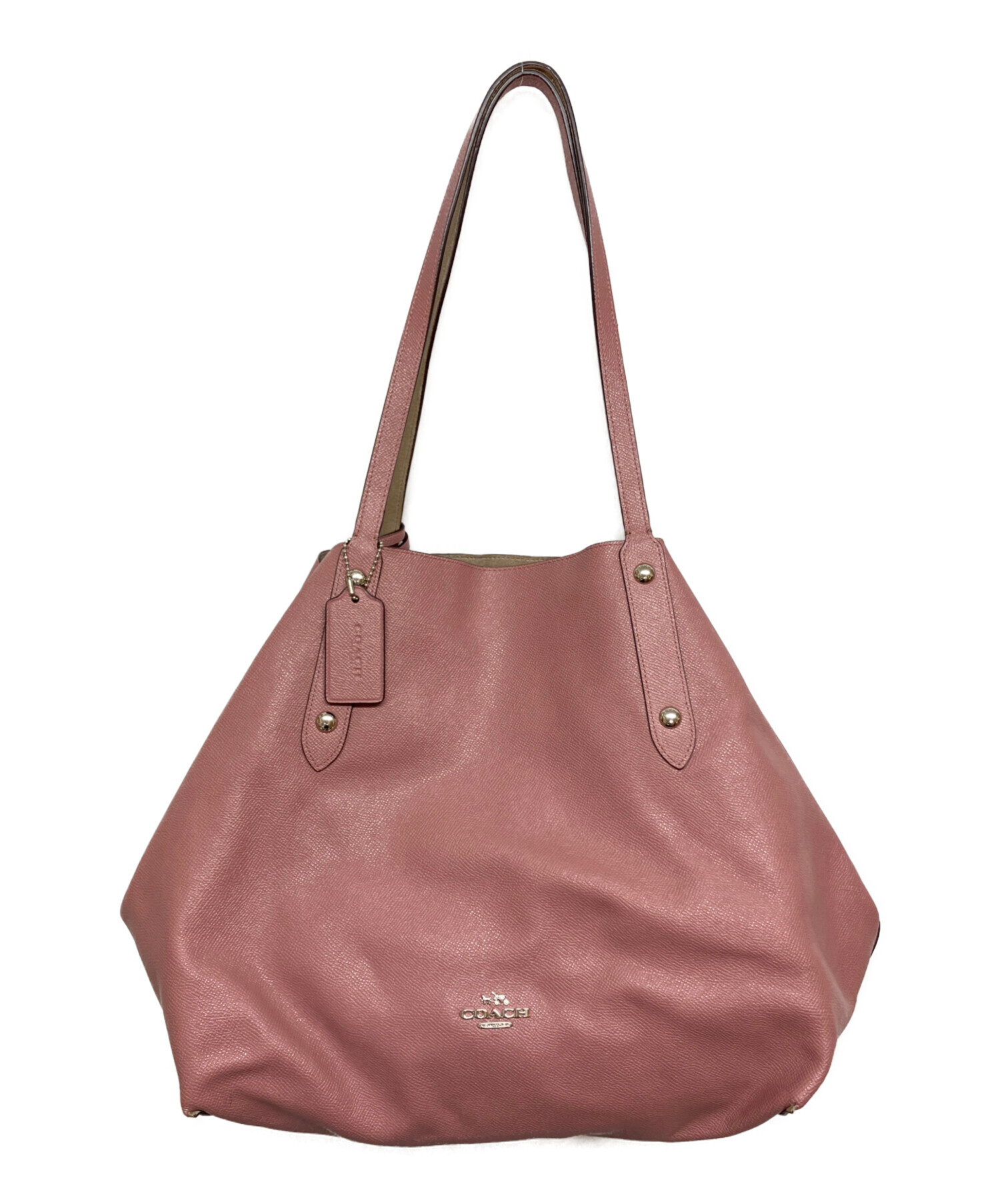 COACH リバーシブル トートバッグ ピンク 中古・古着通販】COACH (コーチ) リバーシブルトートバッグ ピンク