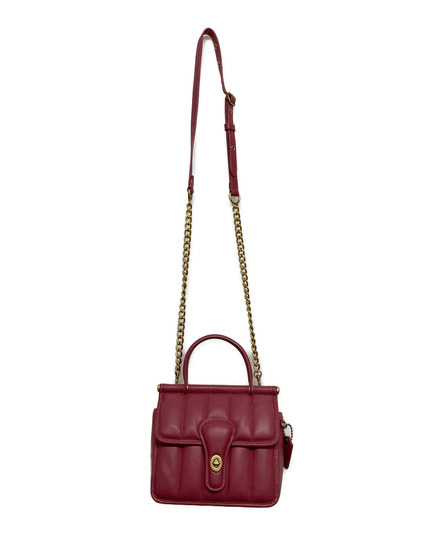 極美品 コーチ ウィリストップハンドル18 キルティング2WAYバッグ ピンク 中古・古着通販】COACH (コーチ) ウィリストップハンドル18