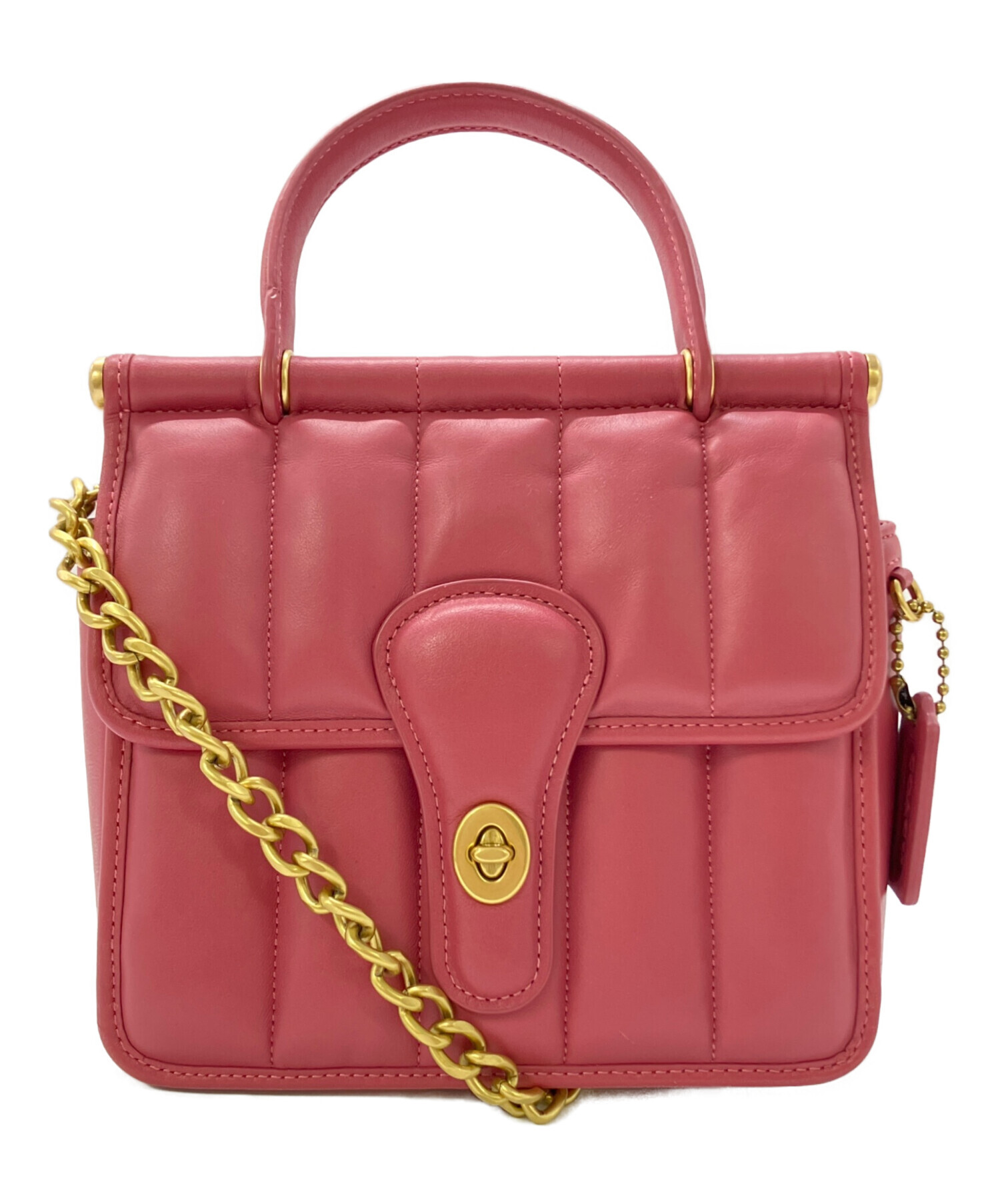 極美品 コーチ ウィリストップハンドル18 キルティング2WAYバッグ ピンク 中古・古着通販】COACH (コーチ) ウィリストップハンドル18