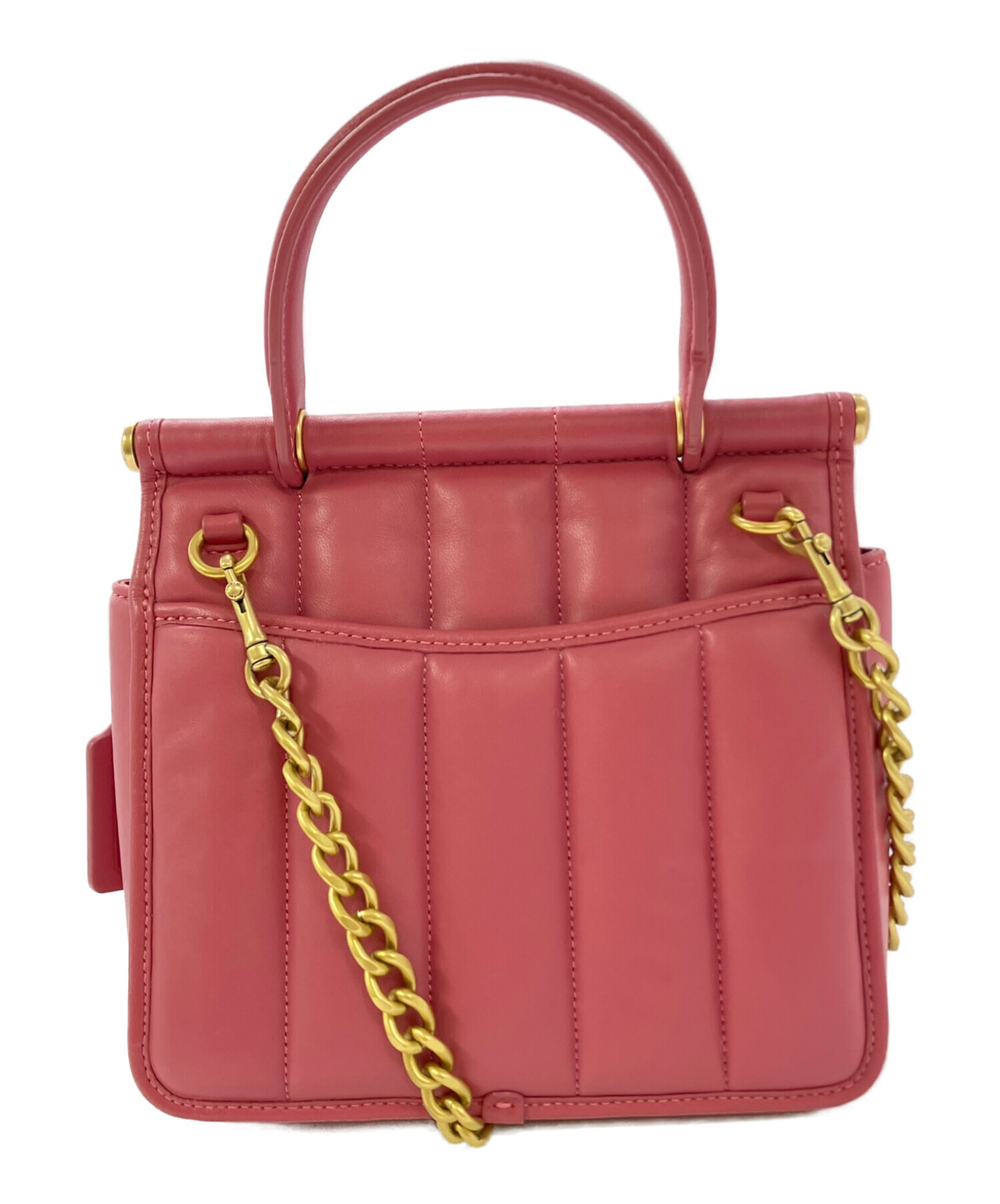 極美品 コーチ ウィリストップハンドル18 キルティング2WAYバッグ ピンク 中古・古着通販】COACH (コーチ) ウィリストップハンドル18