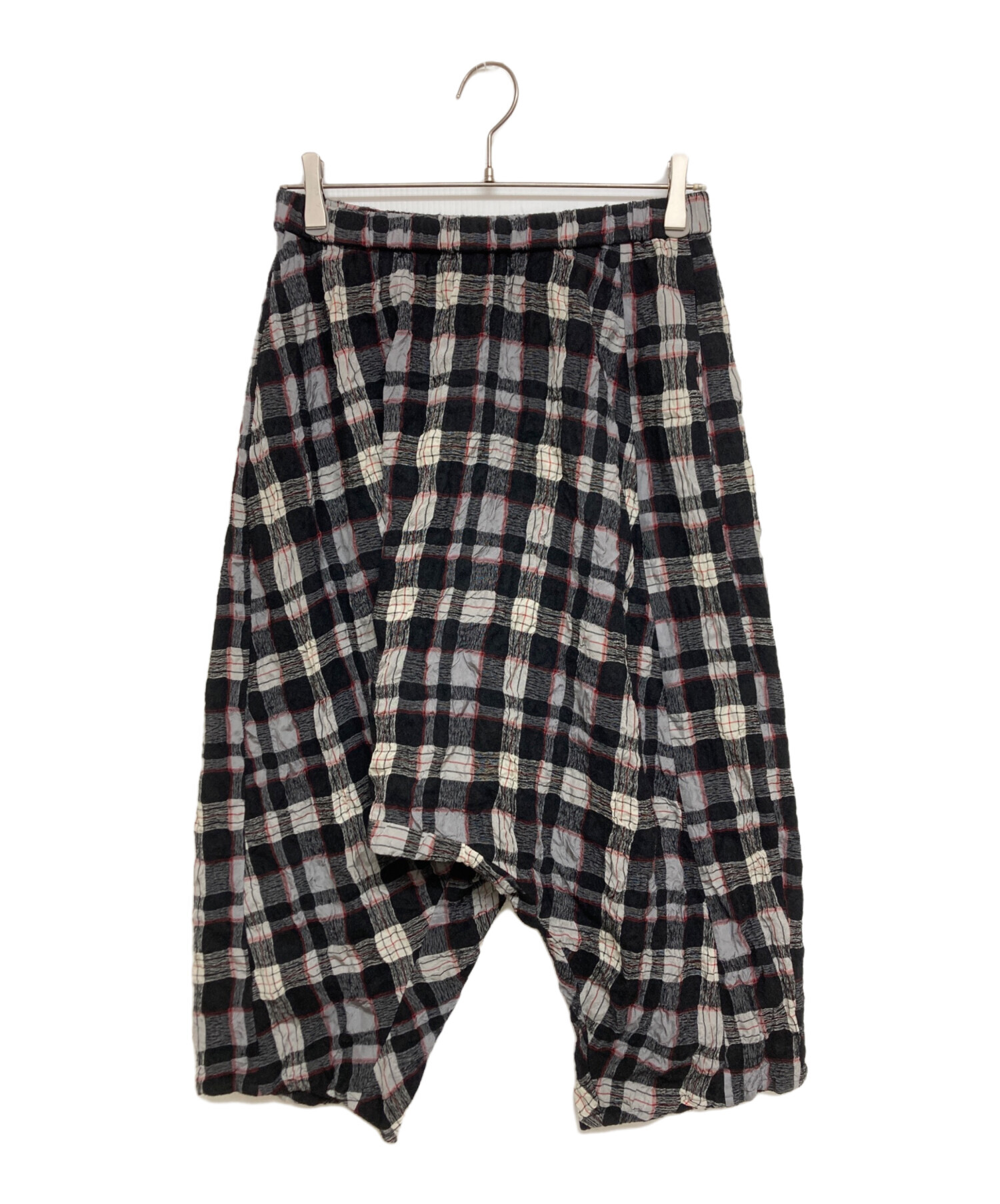 慈雨のサルエル♡ 中古・古着通販】慈雨 (ジウ) チェックサルエルパンツ ブラック×グレー
