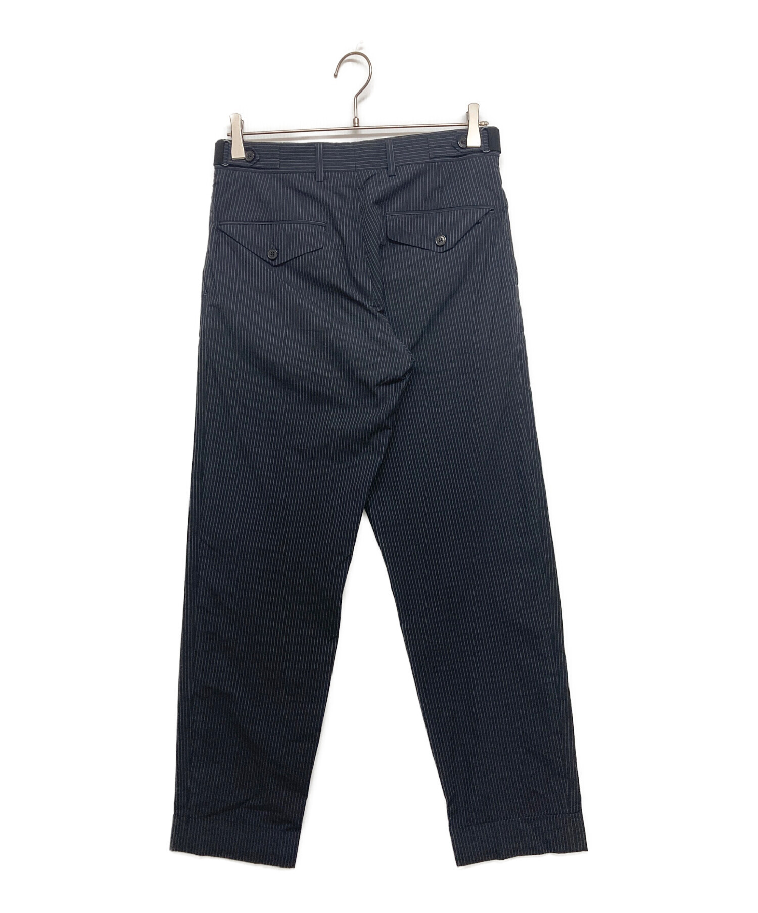 22SS Dries Van Noten ネップウール　ダークネイビースラックス 中古・古着通販】DRIES VAN NOTEN (ドリスヴァンノッテン) ストライプ