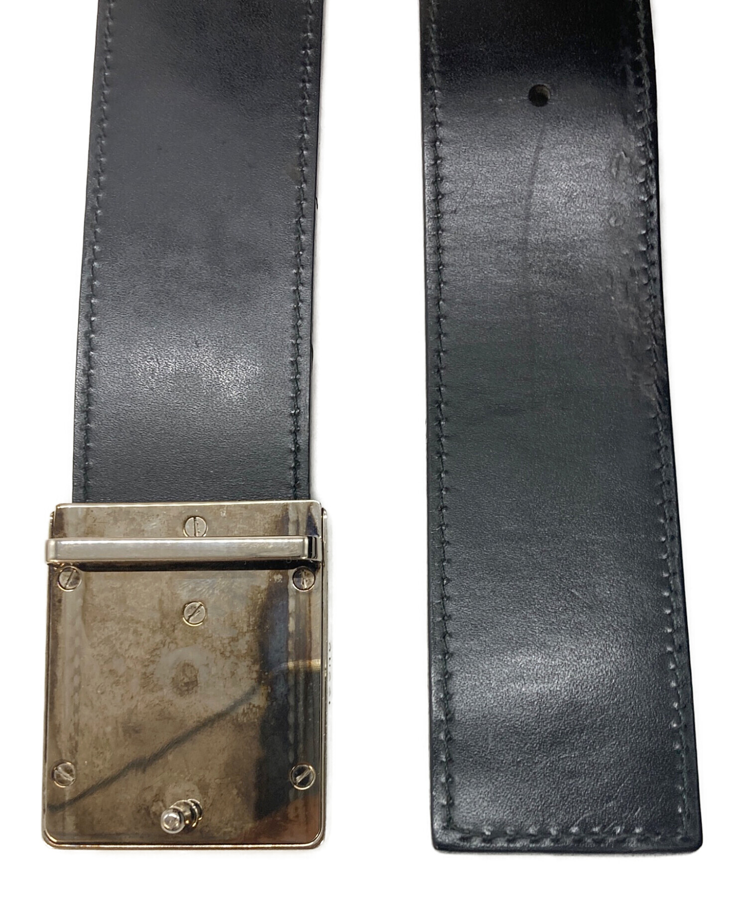 中古・古着通販】GUCCI (グッチ) スクエアGバックルレザーベルト