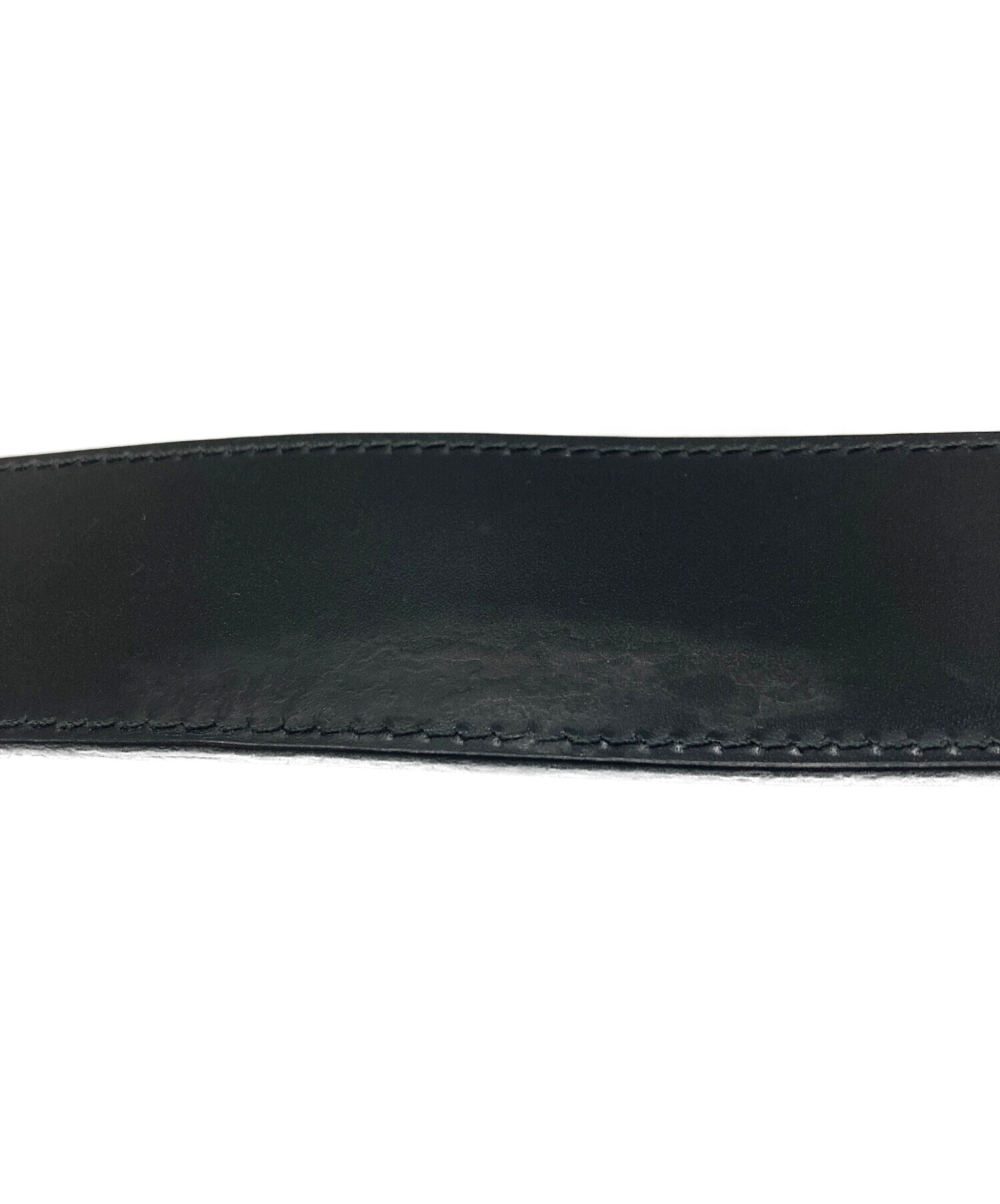 GUCCI グッチ　レザー　スクエア　ベルト　ブラック 中古・古着通販】GUCCI (グッチ) スクエアGバックルレザーベルト