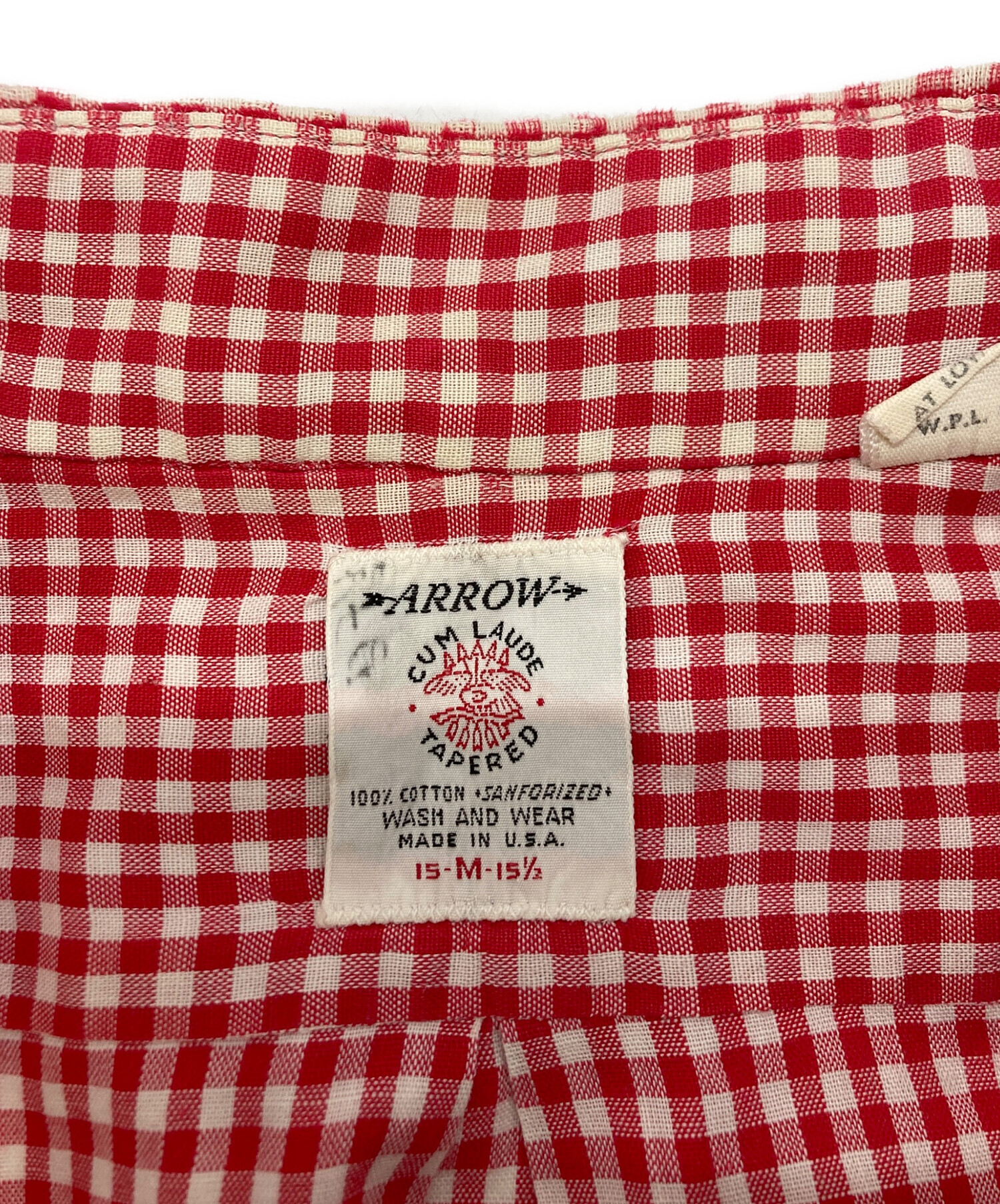 中古・古着通販】ARROW (アロー) 60'Sチェックシャツ レッド サイズ