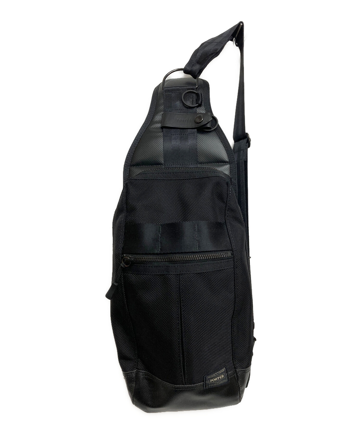 【未使用級】 ポーター ヒート 2way ウエストバッグ 黒 中古・古着通販】PORTER HEAT (ポーターヒート) ワンマイルバッグ