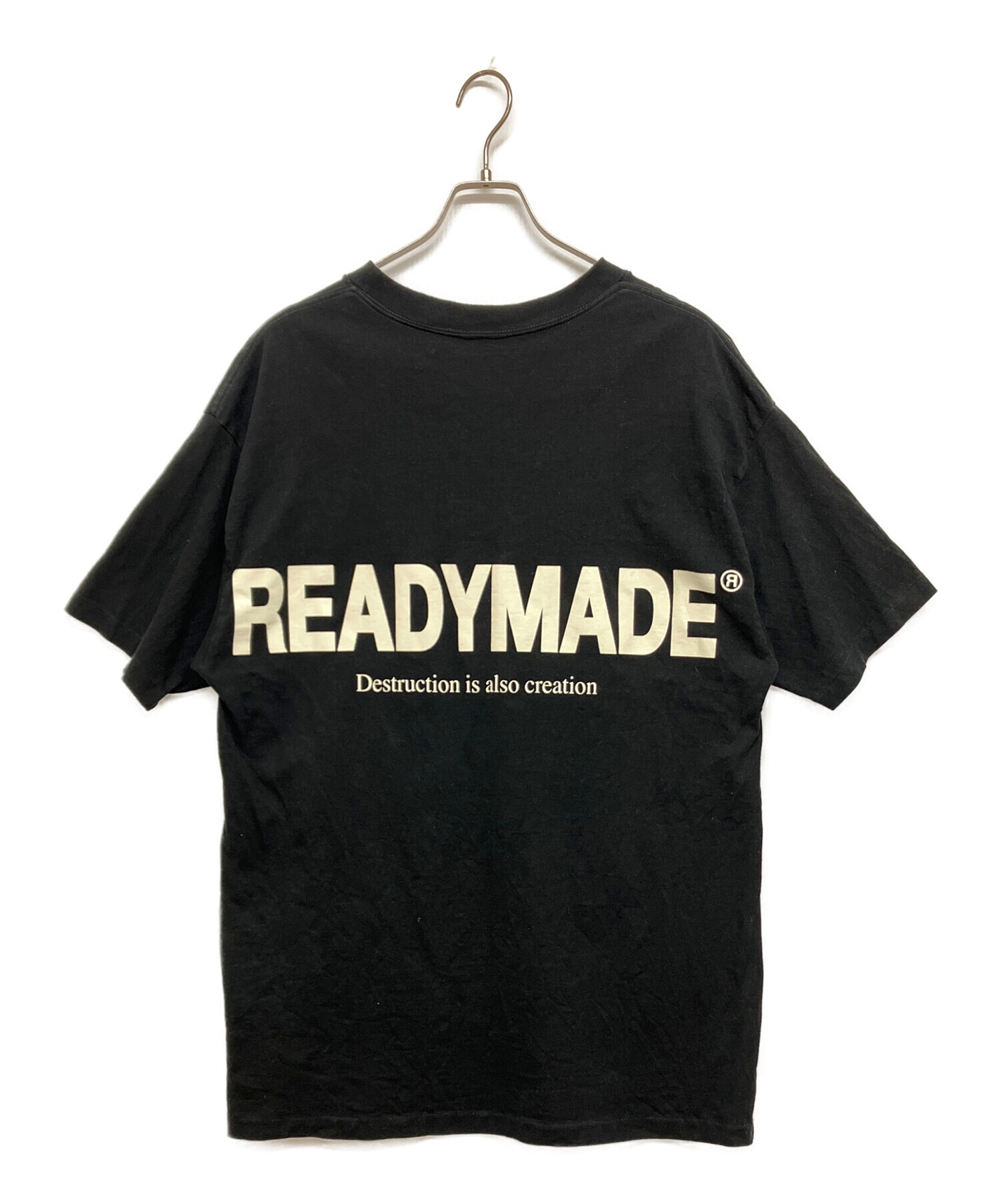 【L】READYMADE Tシャツ ブラック ビッグロゴ 半袖 レディメイド 中古・古着通販】READYMADE (レディメイド) SMILE & LOGO SHORT SLEEVE