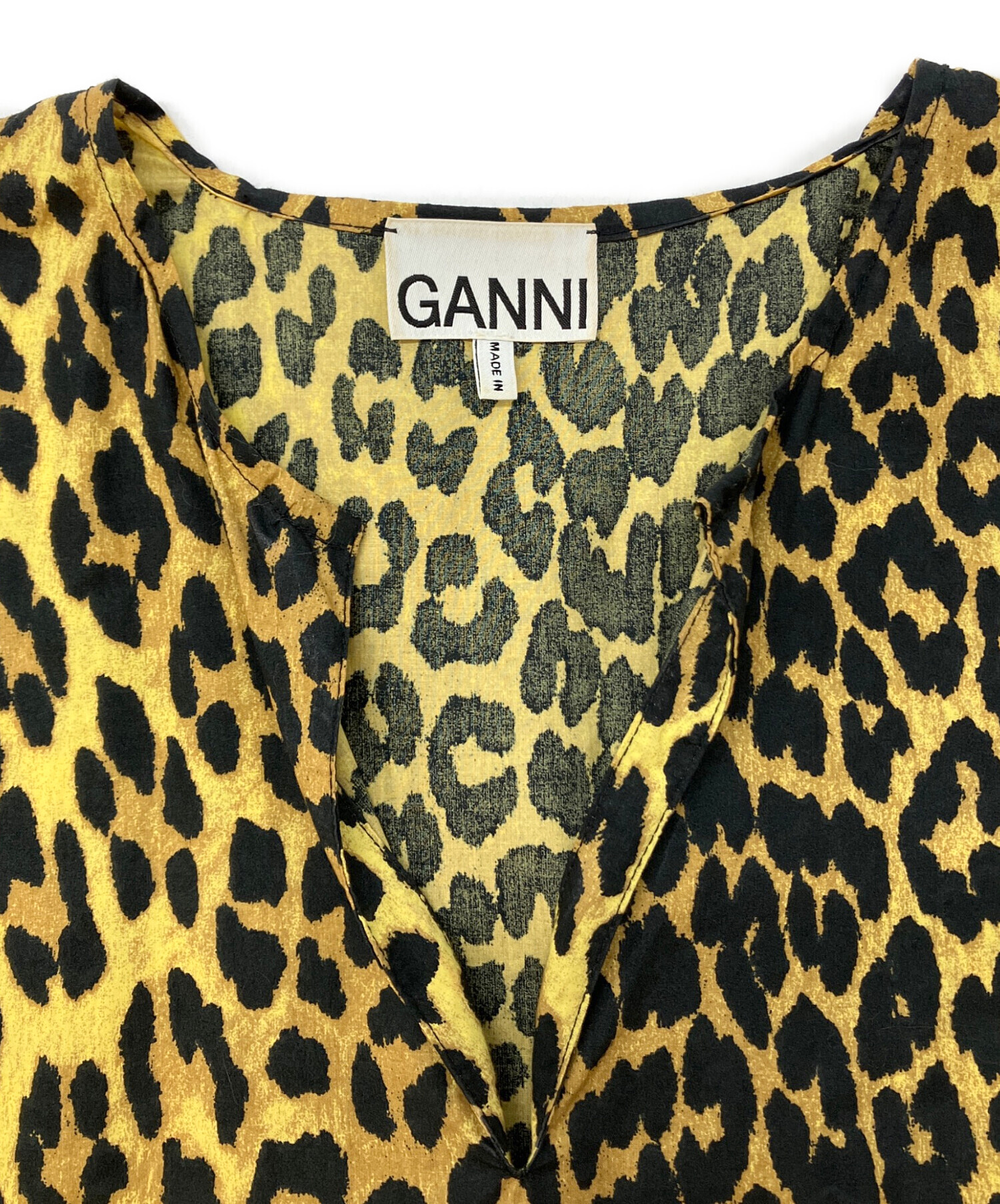 中古・古着通販】GANNI (ガニー) レオパードワンピース ブラウン