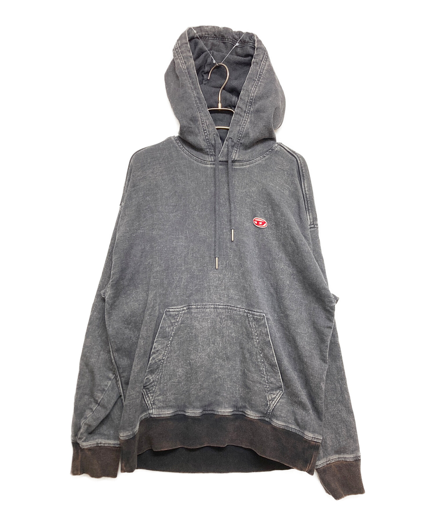 DIESEL D-UM-RIB-NE サイズM パーカー グレー モノグラム 中古・古着通販】DIESEL (ディーゼル) D-UM -RIB-NEプルオーバー