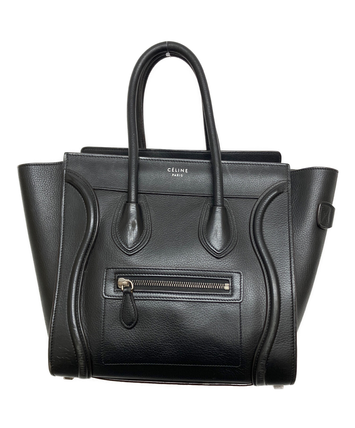 CELINE セリーヌ　 ハンドバッグ ブラック 中古・古着通販】CELINE (セリーヌ) ハンドバッグ ブラック｜ブランド