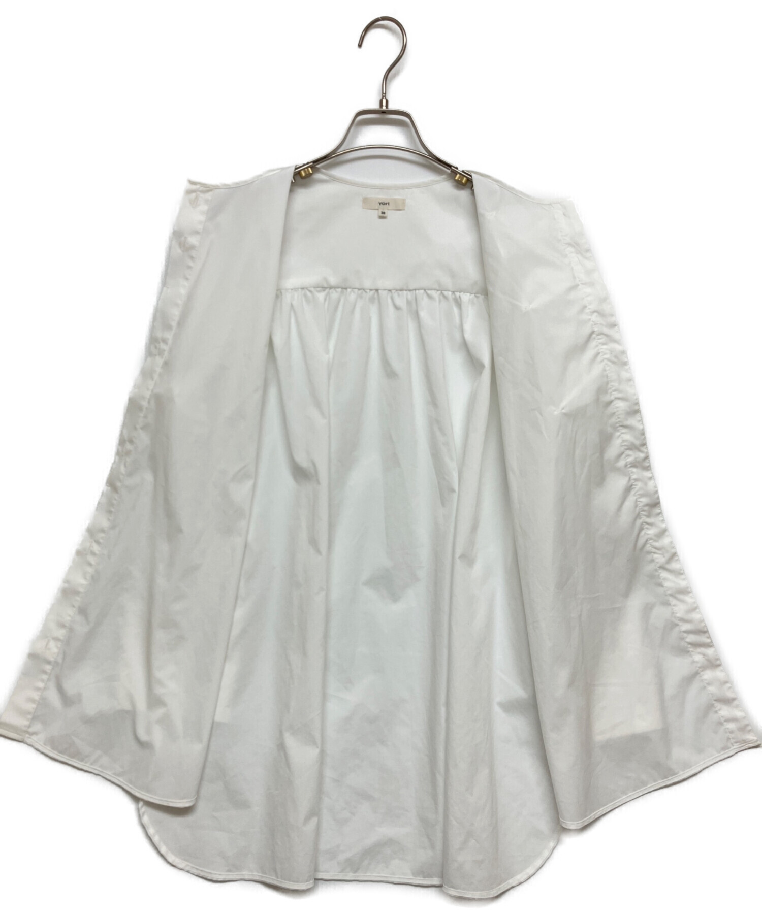 中古・古着通販】YORI (ヨリ) フリルブラウス ホワイト サイズ:SIZE 38