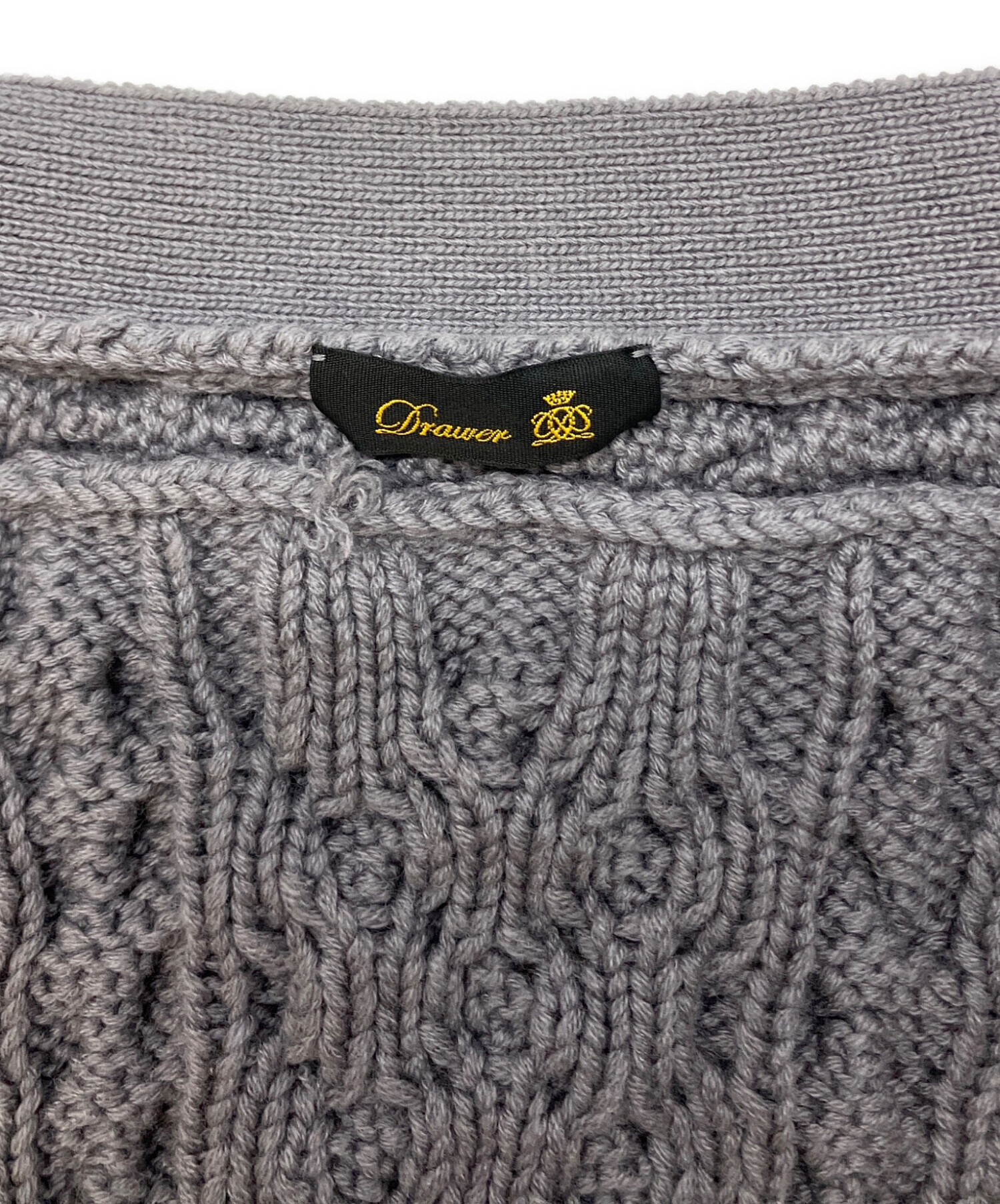 中古・古着通販】DRAWER (ドゥロワー) ウールカシミヤケーブルVネック