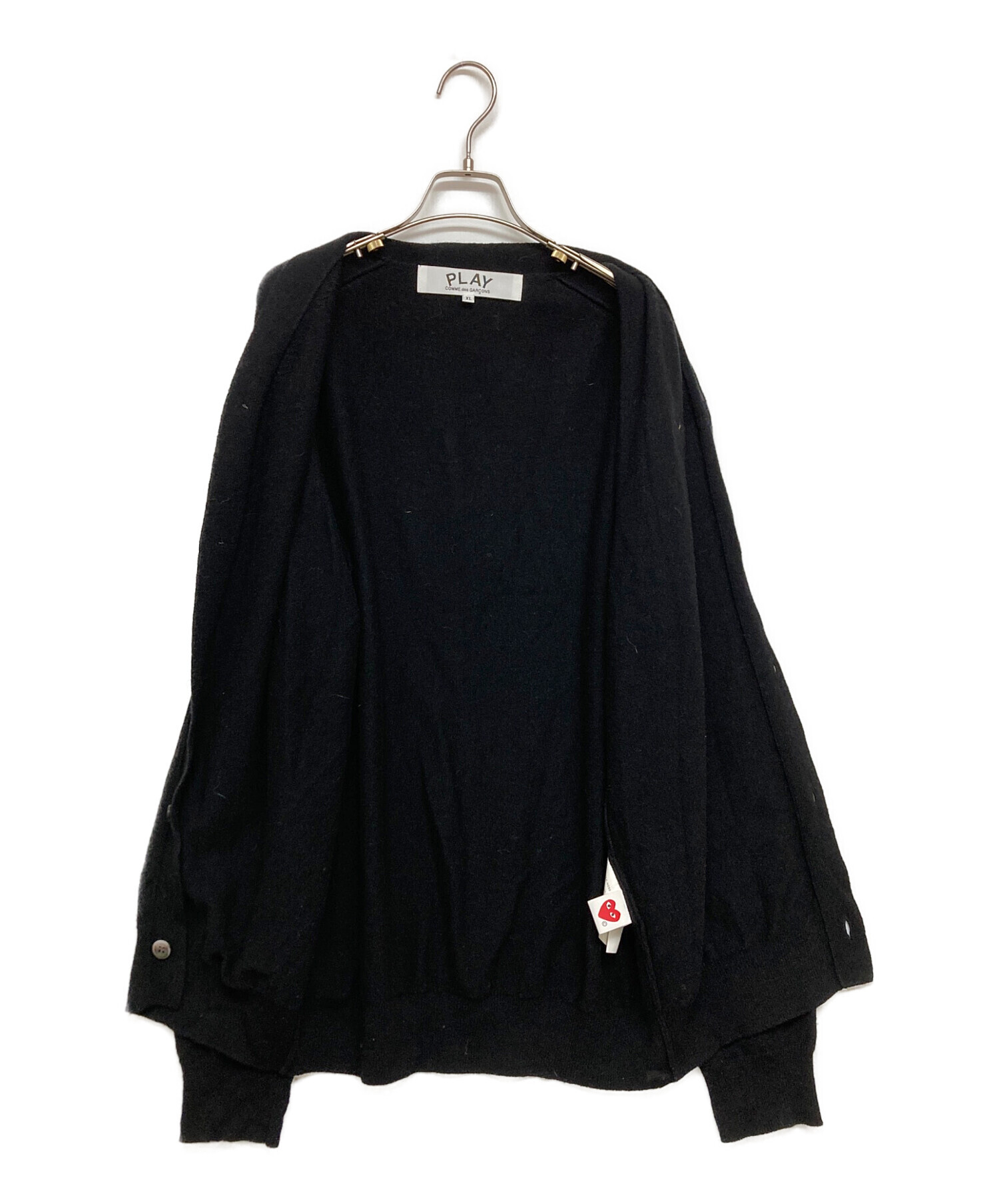 COMME des GARCONS - COMME des GARCONS コムデギャルソン カーディガン M 黒 【古着】【中古】 中古・古着通販】PLAY COMME des GARCONS (プレイコムデギャルソン) V