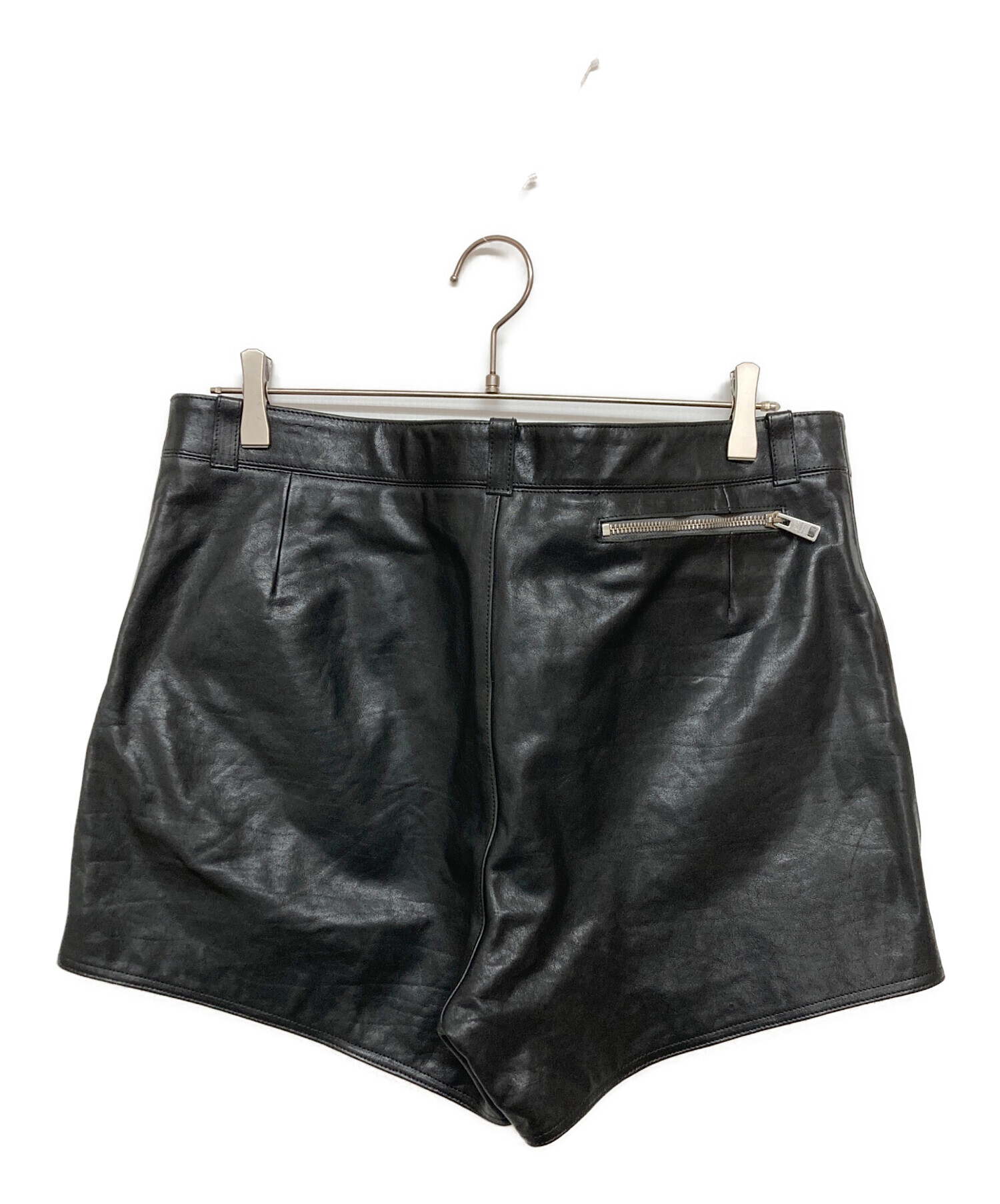 中古・古着通販】PRADA (プラダ) ダブルジップレザーショートパンツ