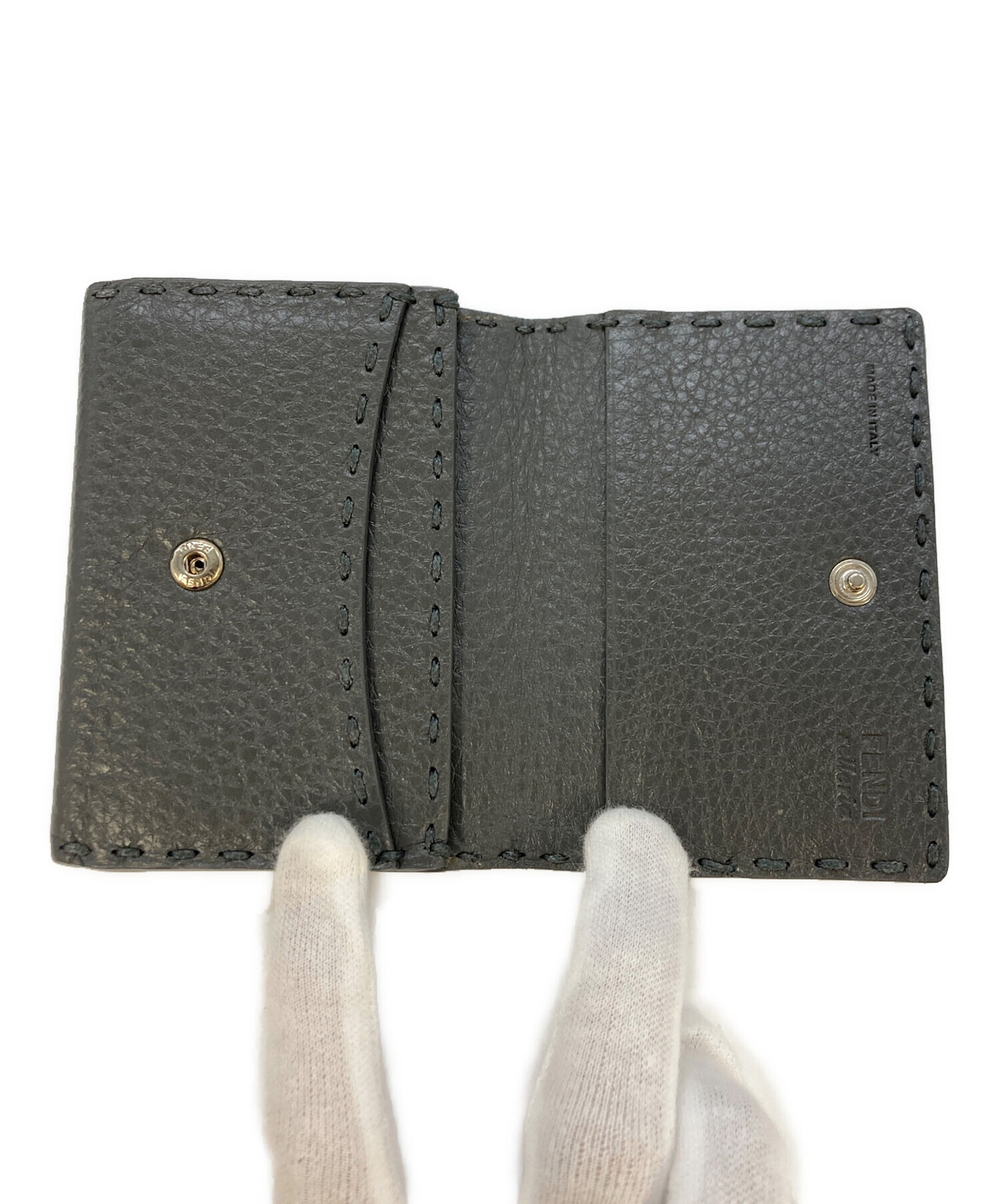 中古・古着通販】FENDI (フェンディ) カードケース グレー サイズ:実寸 