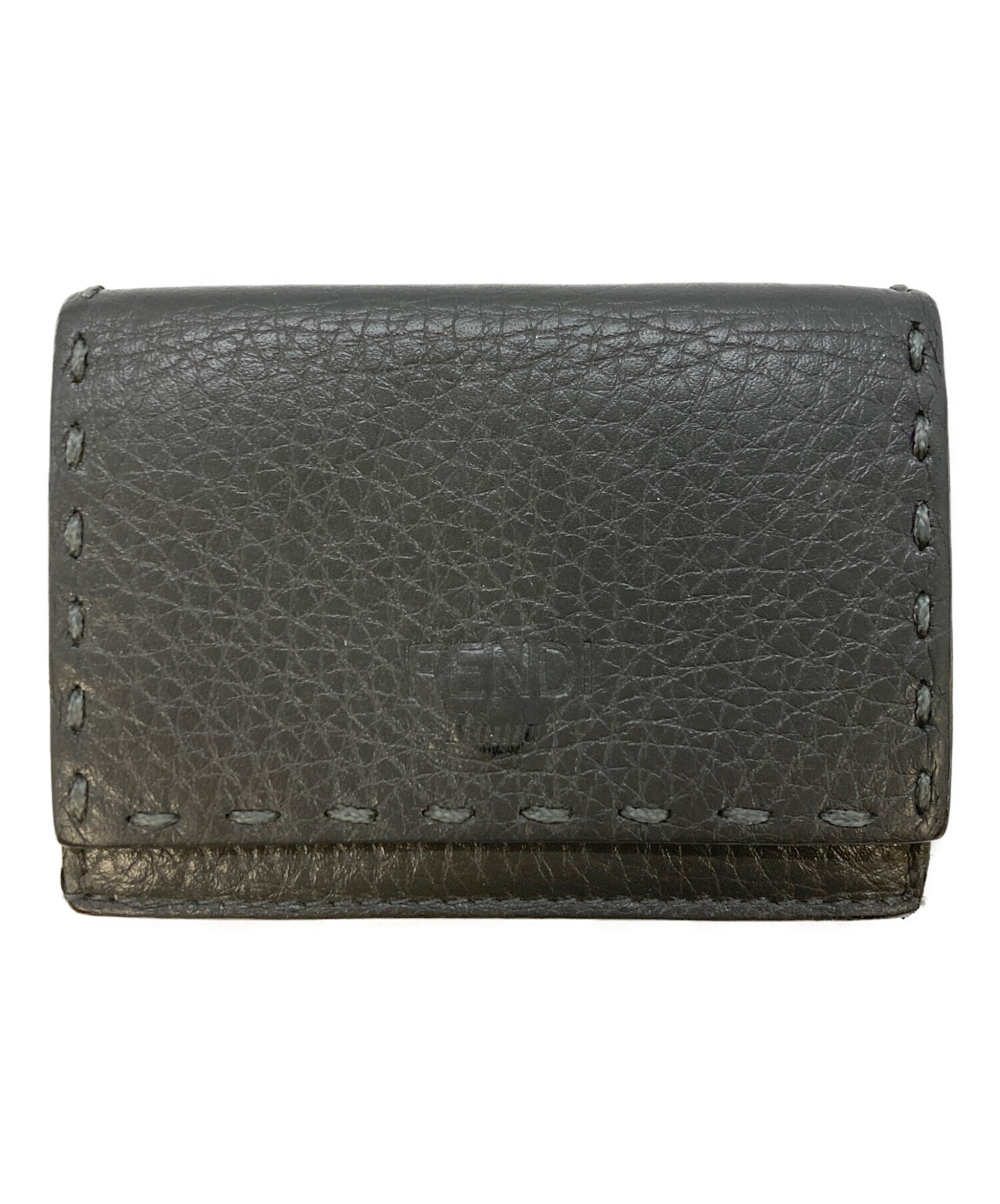 中古・古着通販】FENDI (フェンディ) 3つ折り財布 グレー サイズ:実寸 