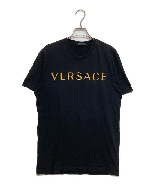 VERSACE ヴェルサーチ ロゴ刺繍 Tシャツ 黒 Lサイズ RFIDタグ付き 中古・古着通販】VERSACE (ヴェルサーチェ) ロゴ刺繍Tシャツ ブラック