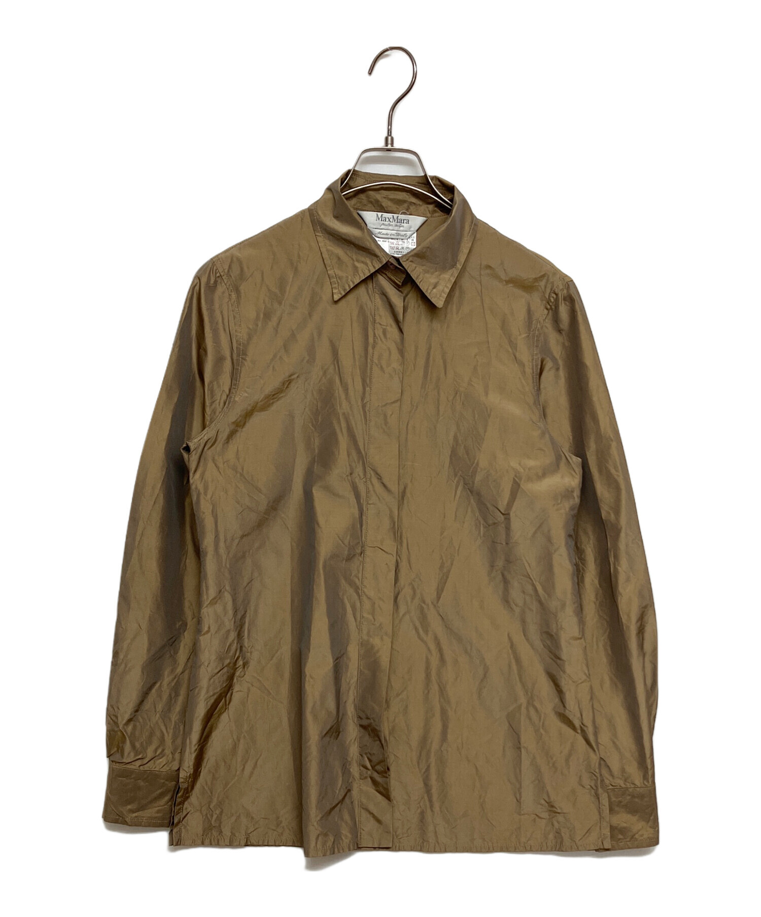 'S MaxMara 長袖シャツ ベージュ 中古・古着通販】MaxMara (マックスマーラ) 長袖シャツ ベージュ