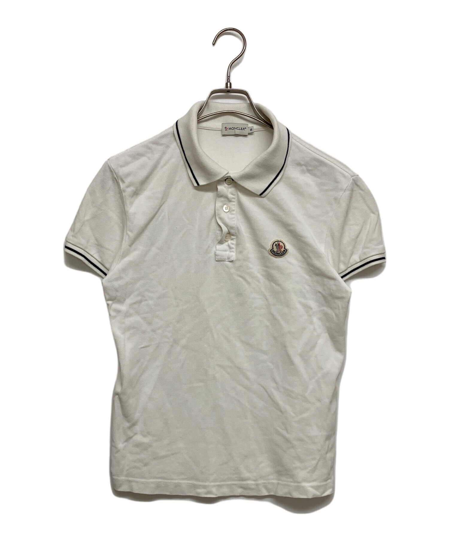 中古・古着通販】MONCLER (モンクレール) ポロシャツ ホワイト サイズ
