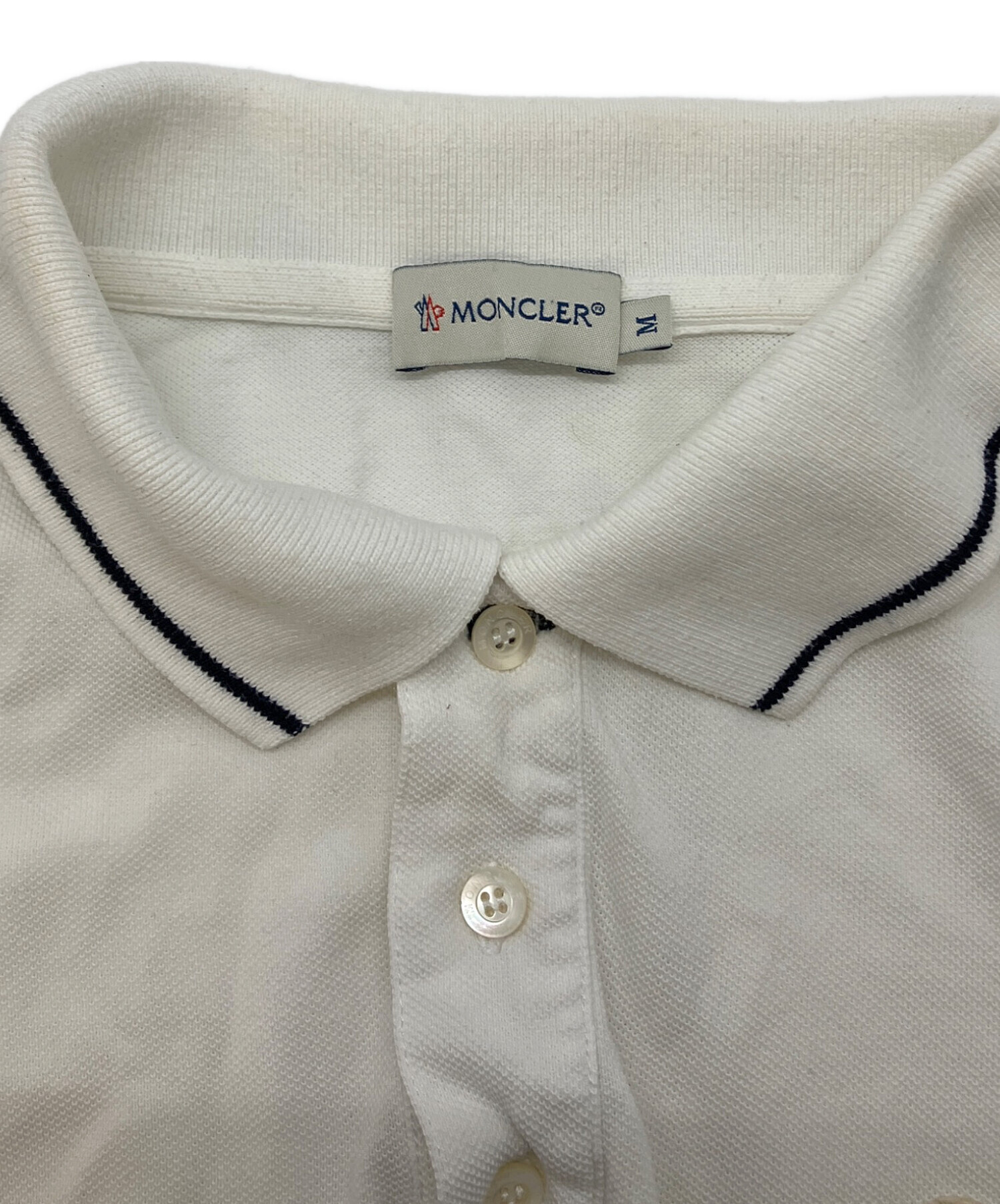 中古・古着通販】MONCLER (モンクレール) ポロシャツ ホワイト サイズ