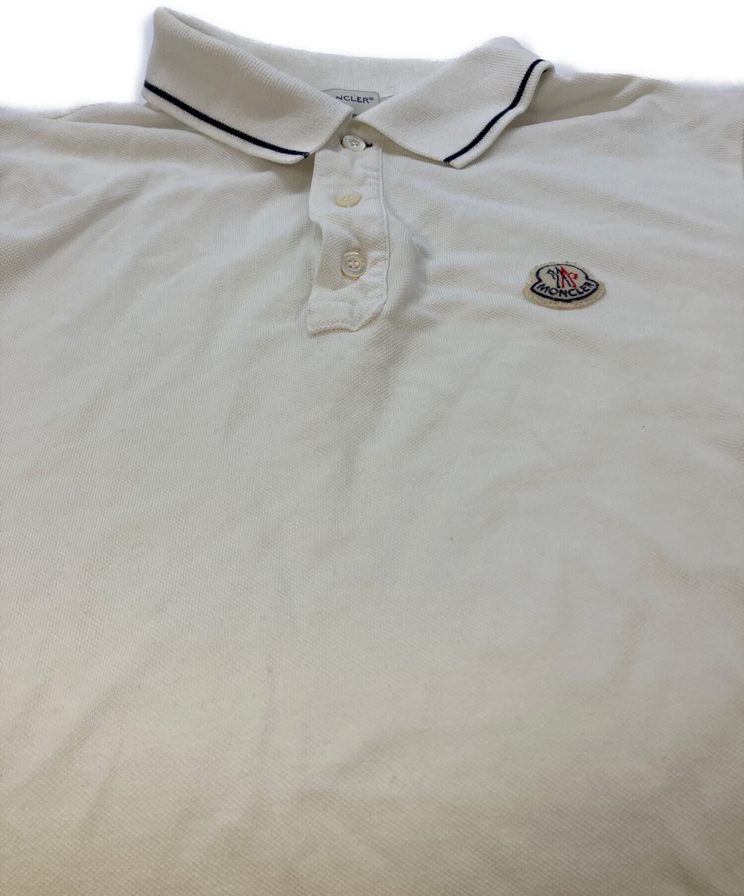 中古・古着通販】MONCLER (モンクレール) ポロシャツ ホワイト サイズ