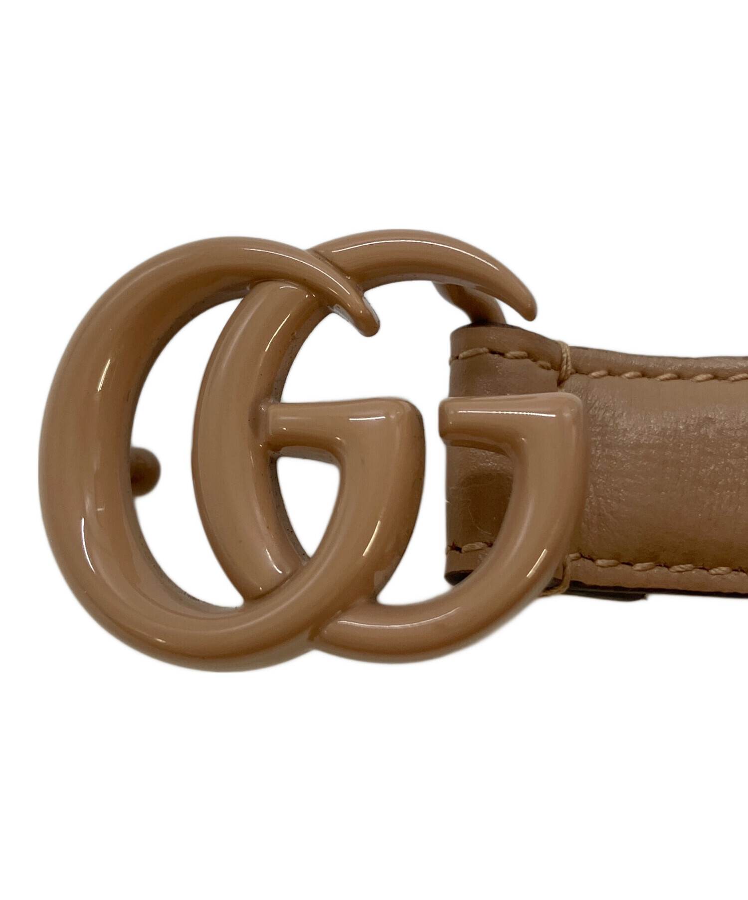 Gucci グッチGGマーモントナローベルト 中古・古着通販】GUCCI (グッチ) GGマーモントベルト ベージュ サイズ