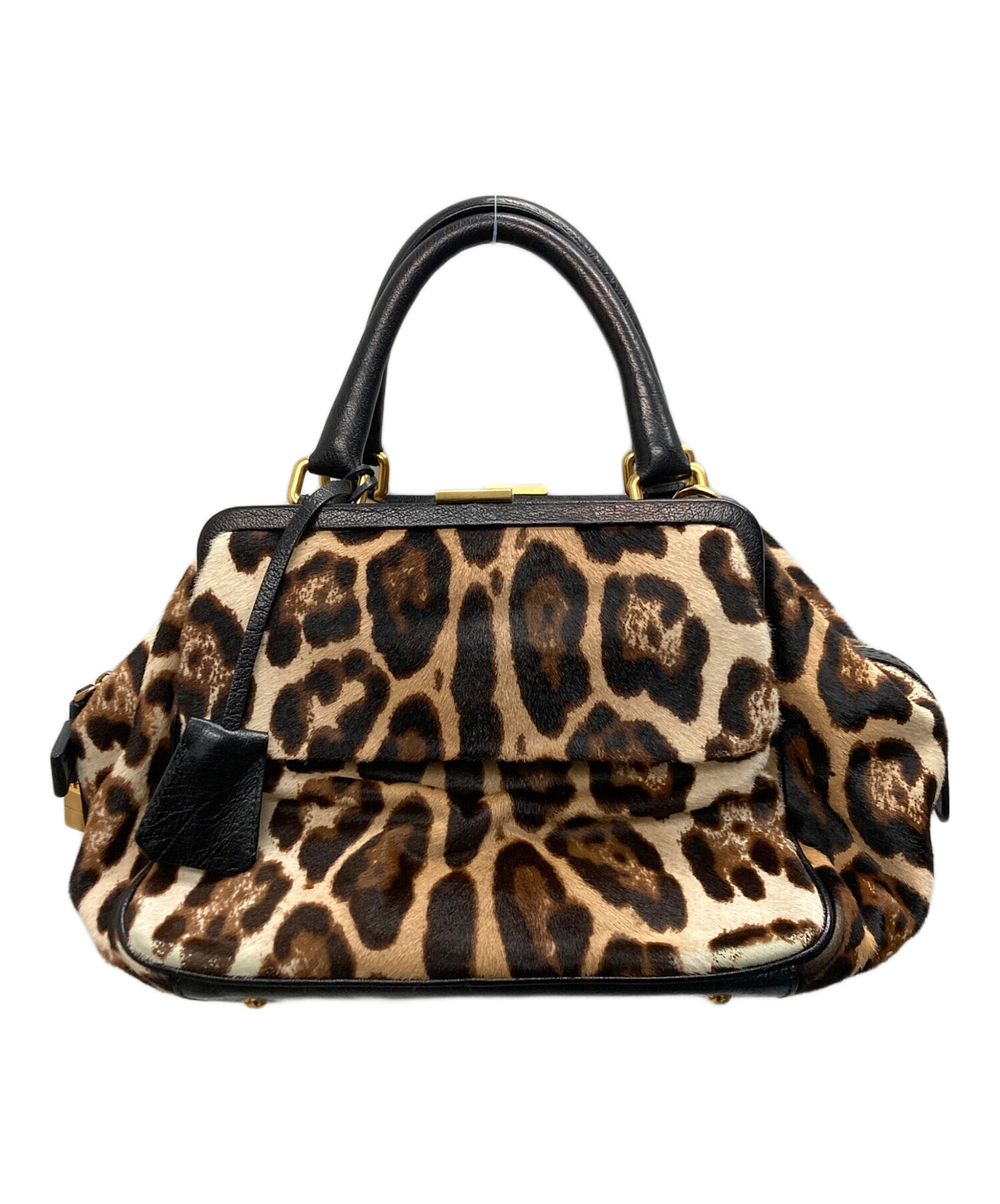 ドルチェアンドガッバーナ バッグ 木製ハンドル ウッド レオパード 中古・古着通販】DOLCE & GABBANA (ドルチェ＆ガッバーナ) レオパード