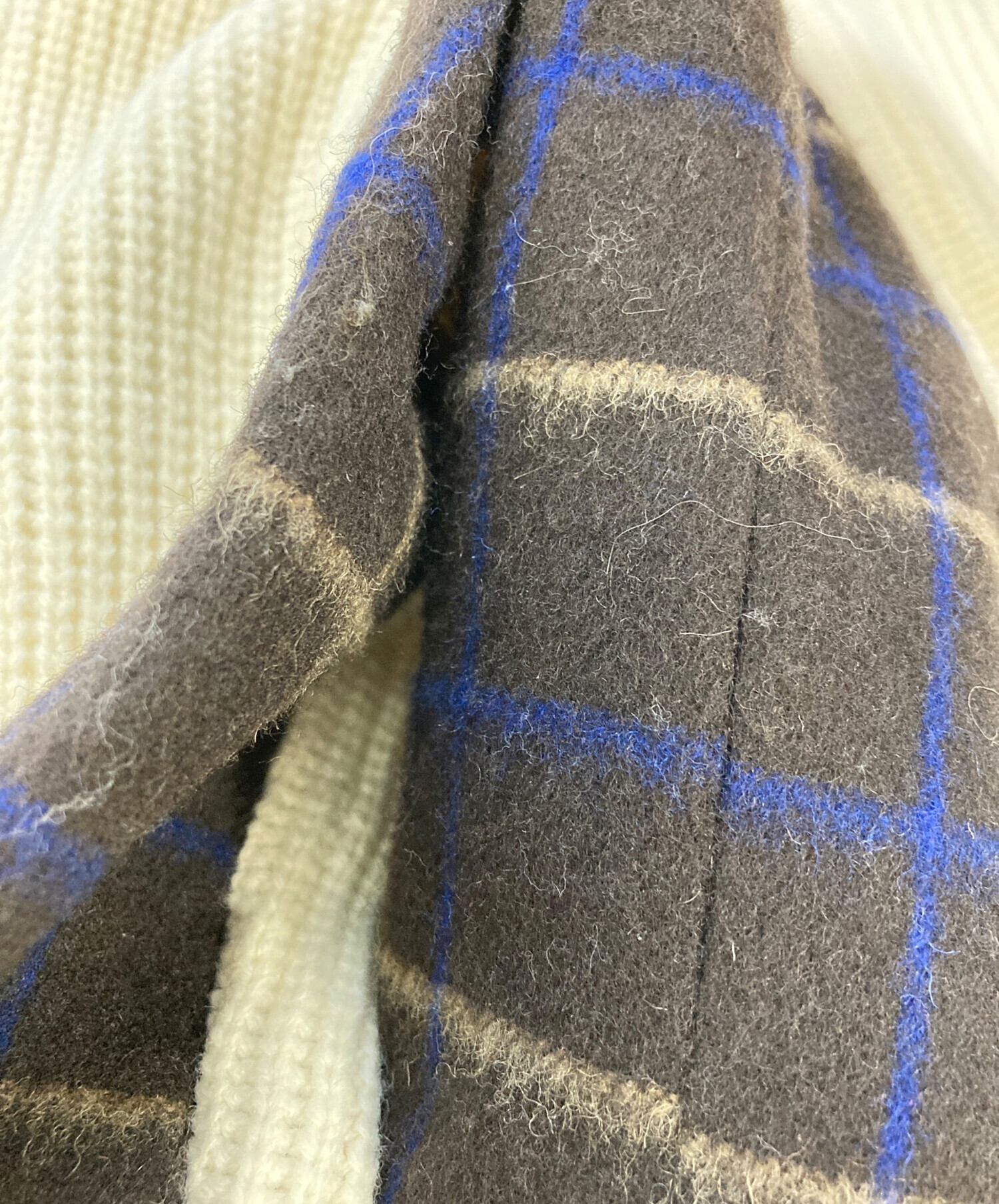 中古・古着通販】sacai (サカイ) ドッキングニット ブラウン×ベージュ