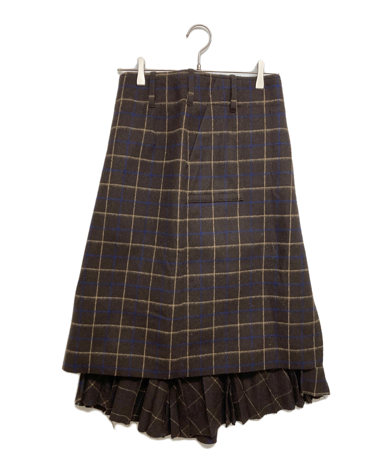 【美品】Sacai アシンメトリー プリーツスカート 中古・古着通販】sacai (サカイ) アシンメトリーチェックプリーツ