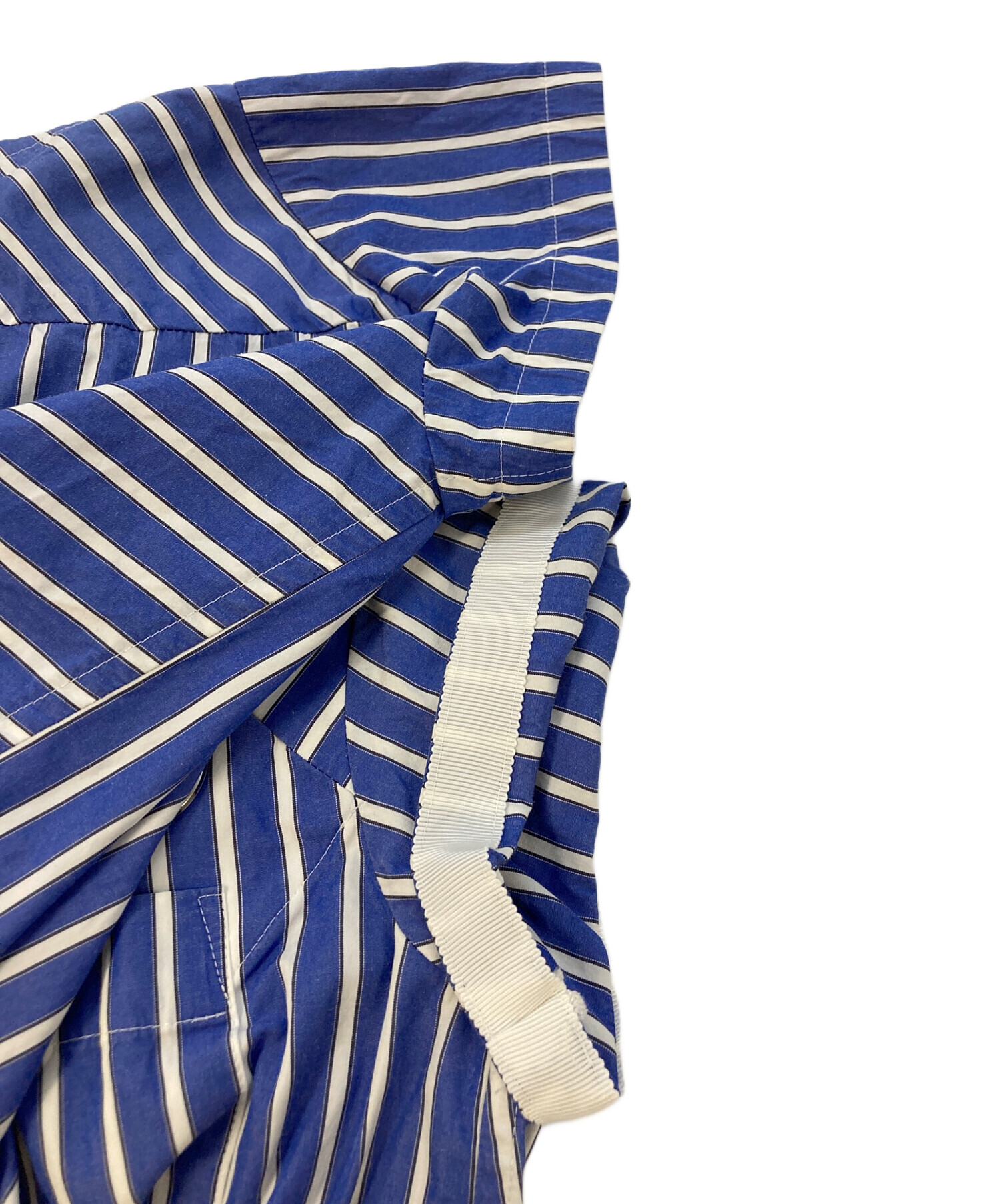 中古・古着通販】sacai (サカイ) 半袖ブラウス ブルー×ホワイト サイズ