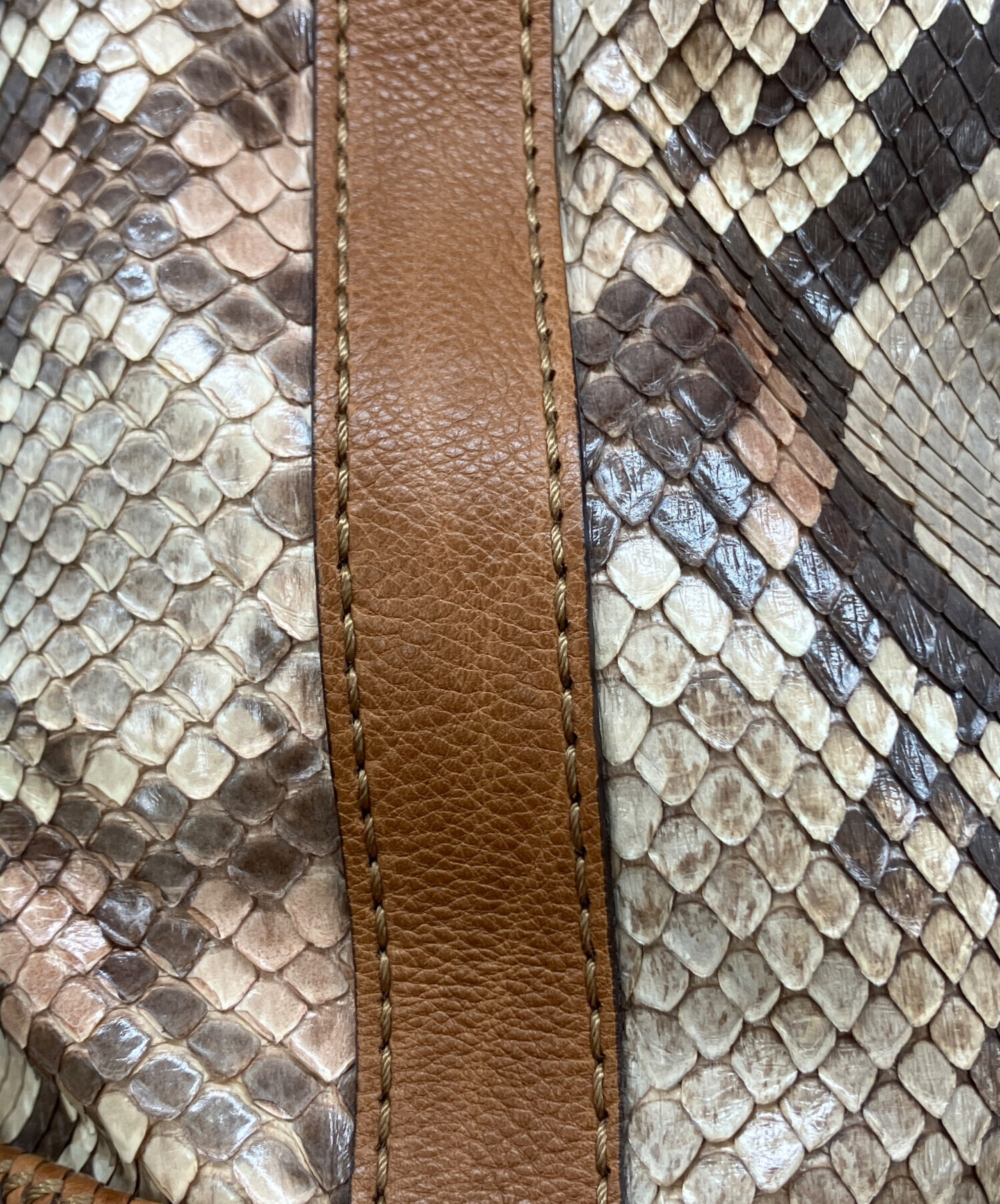中古・古着通販】GUCCI (グッチ) パイソン ハンドトートバッグ