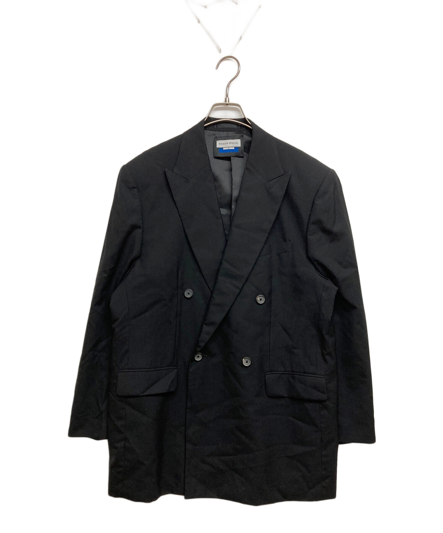 maison special ダブルテーラードジャケット　ブラック 中古・古着通販】MAISON SPECIAL (メゾンスペシャル) ウールピークド