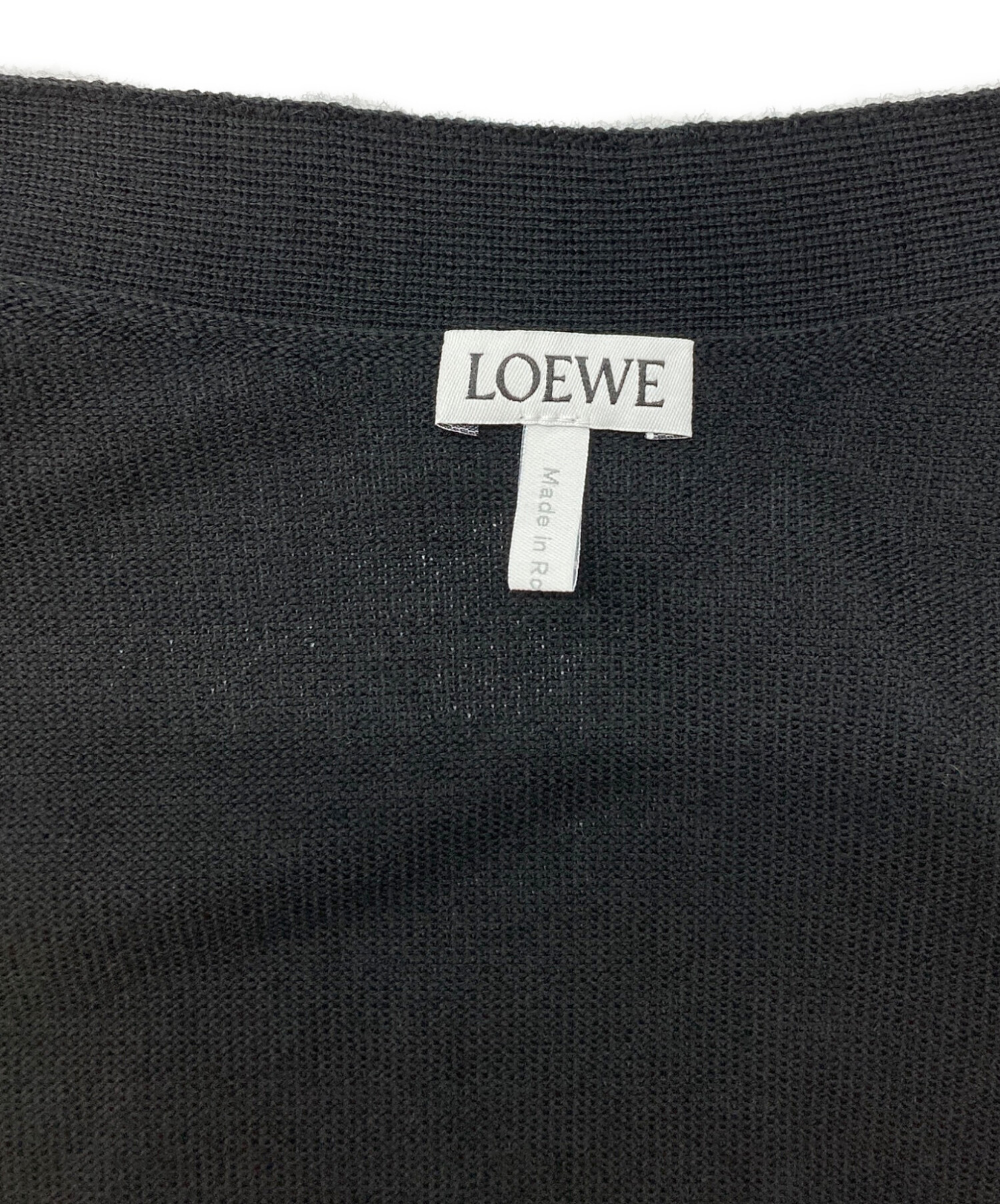中古・古着通販】LOEWE (ロエベ) アナグラム刺繍カーディガン ブラック