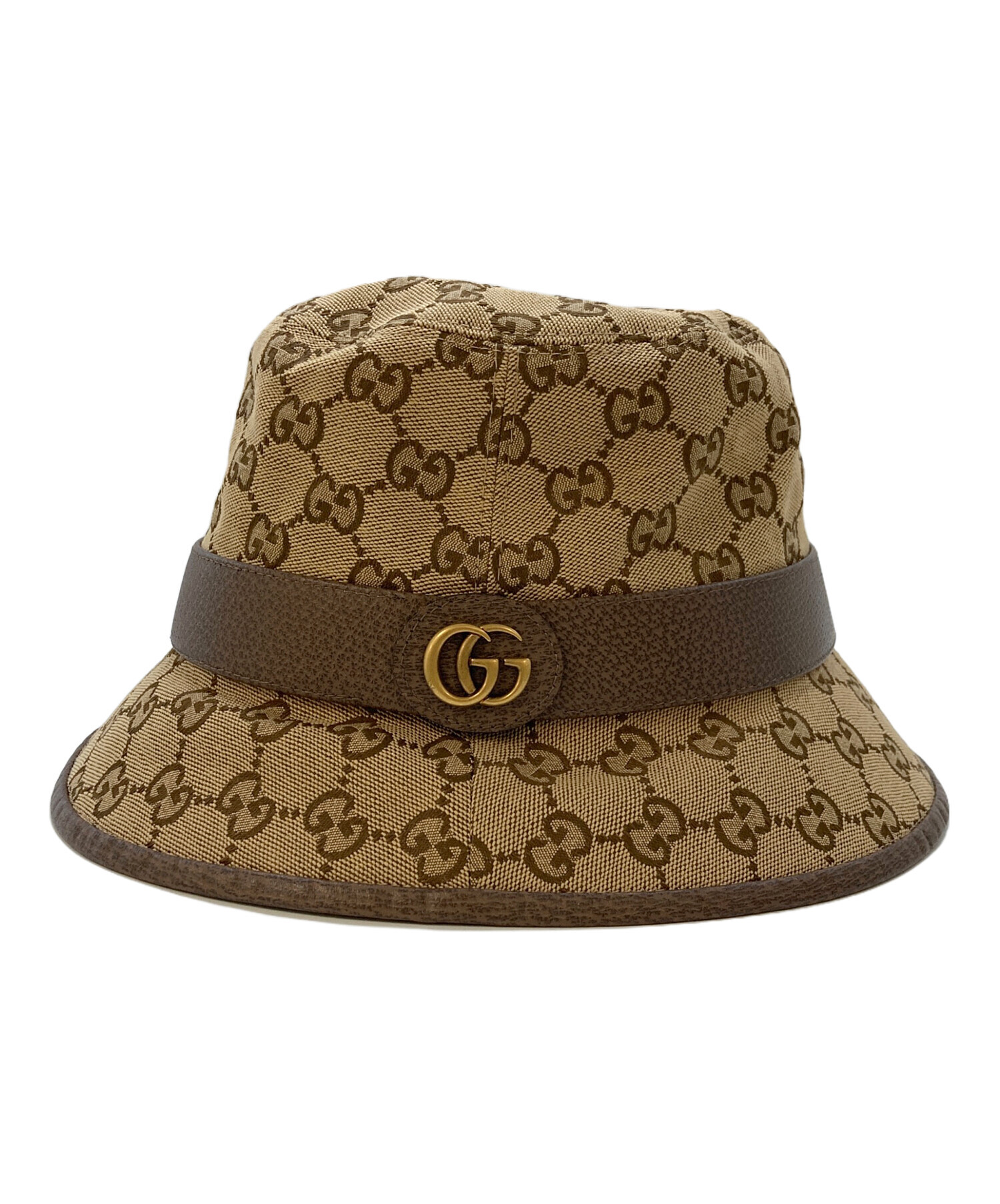 美品⭐️GUCCI グッチ　フェドラハット　イエロー　59cm 中古・古着通販】GUCCI (グッチ) GGキャンバス フェドラハット 576587