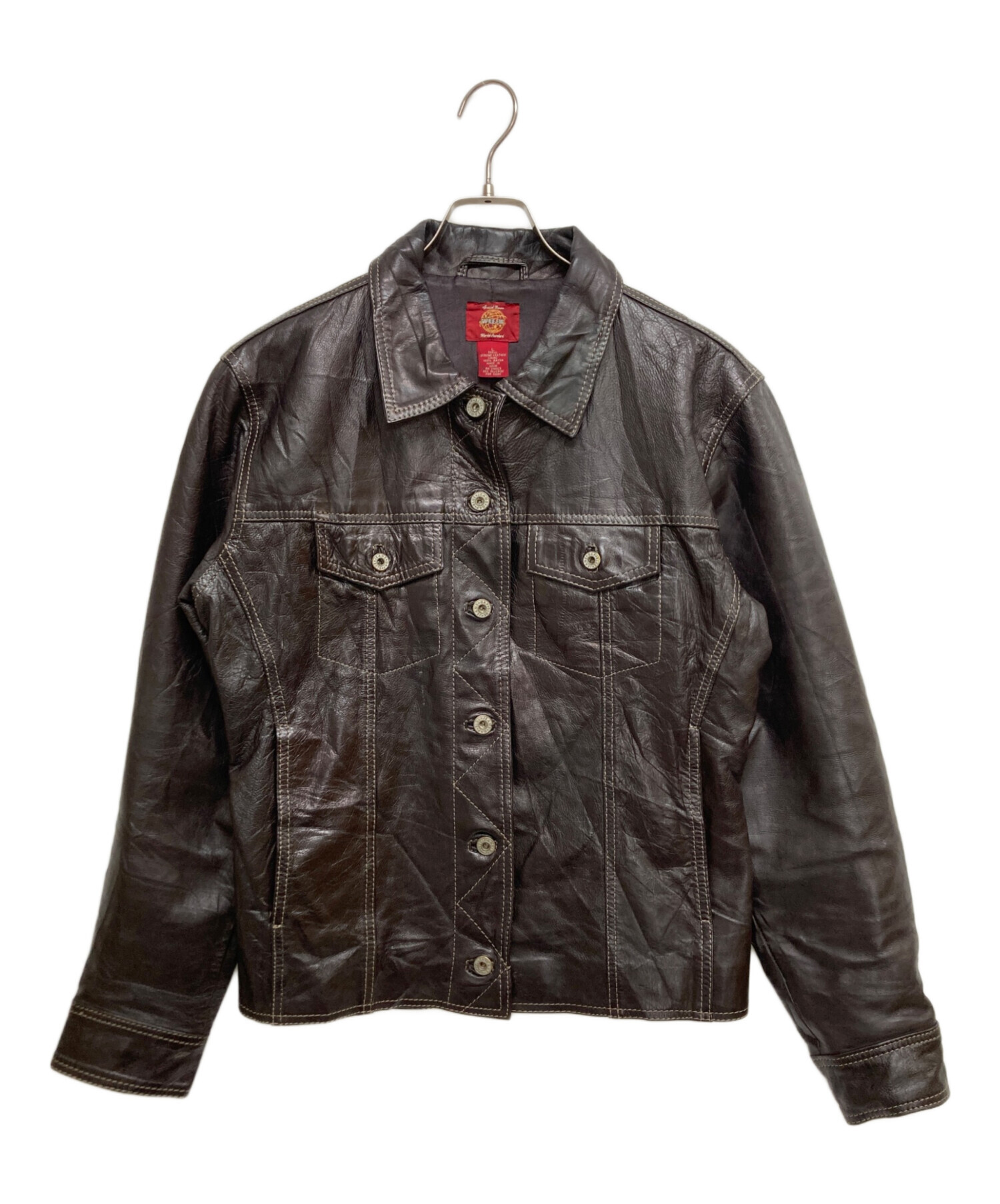OLD GAP 黒レザー トラッカージャケット 中古・古着通販】GAP (ギャップ) オールドレザートラッカージャケット