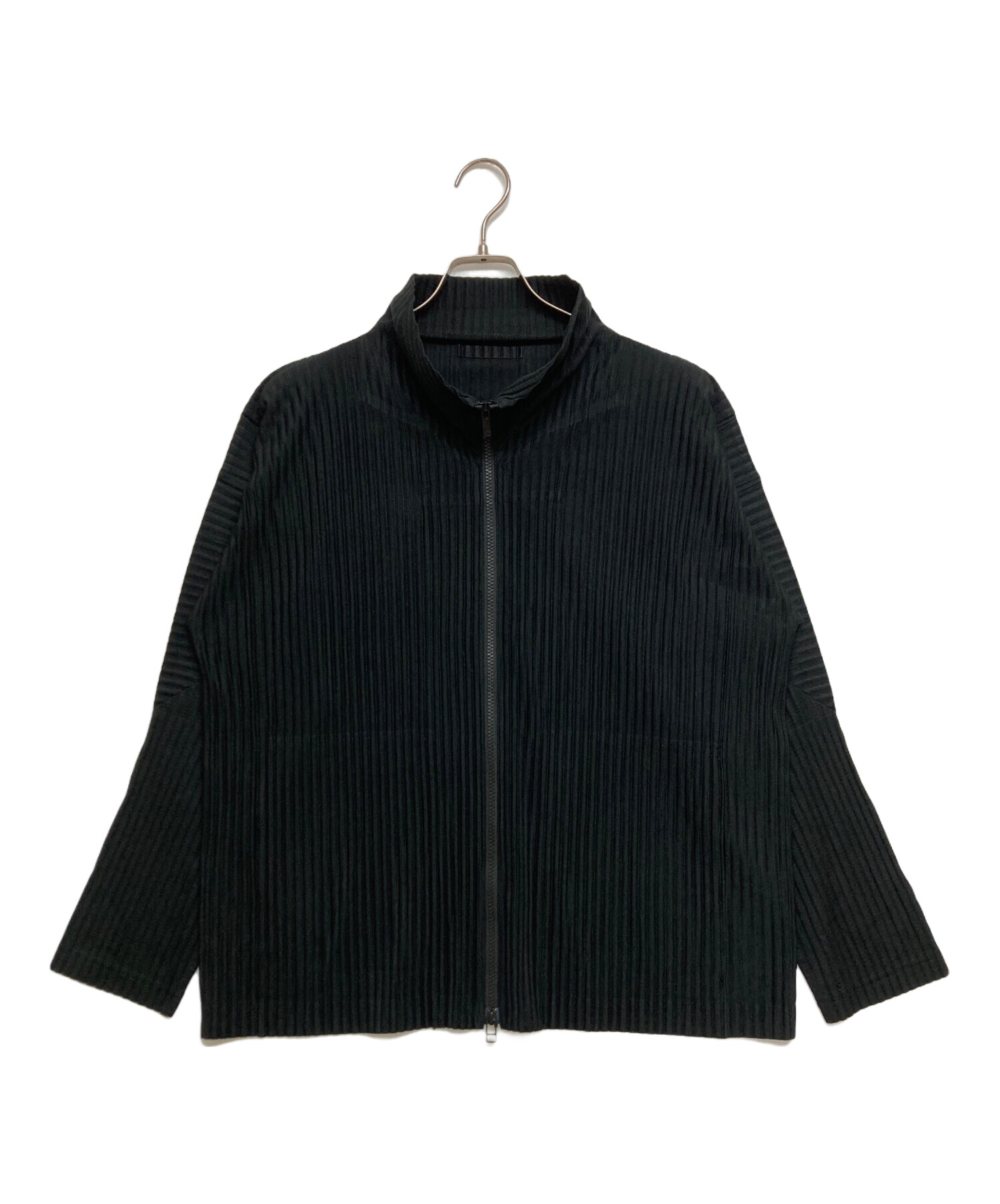 プリーツジップアップブルゾン　サイズ2 黒 HP55JL440 オムプリッセ 中古・古着通販】HOMME PLISSE ISSEY MIYAKE (オム プリッセ イッセイ