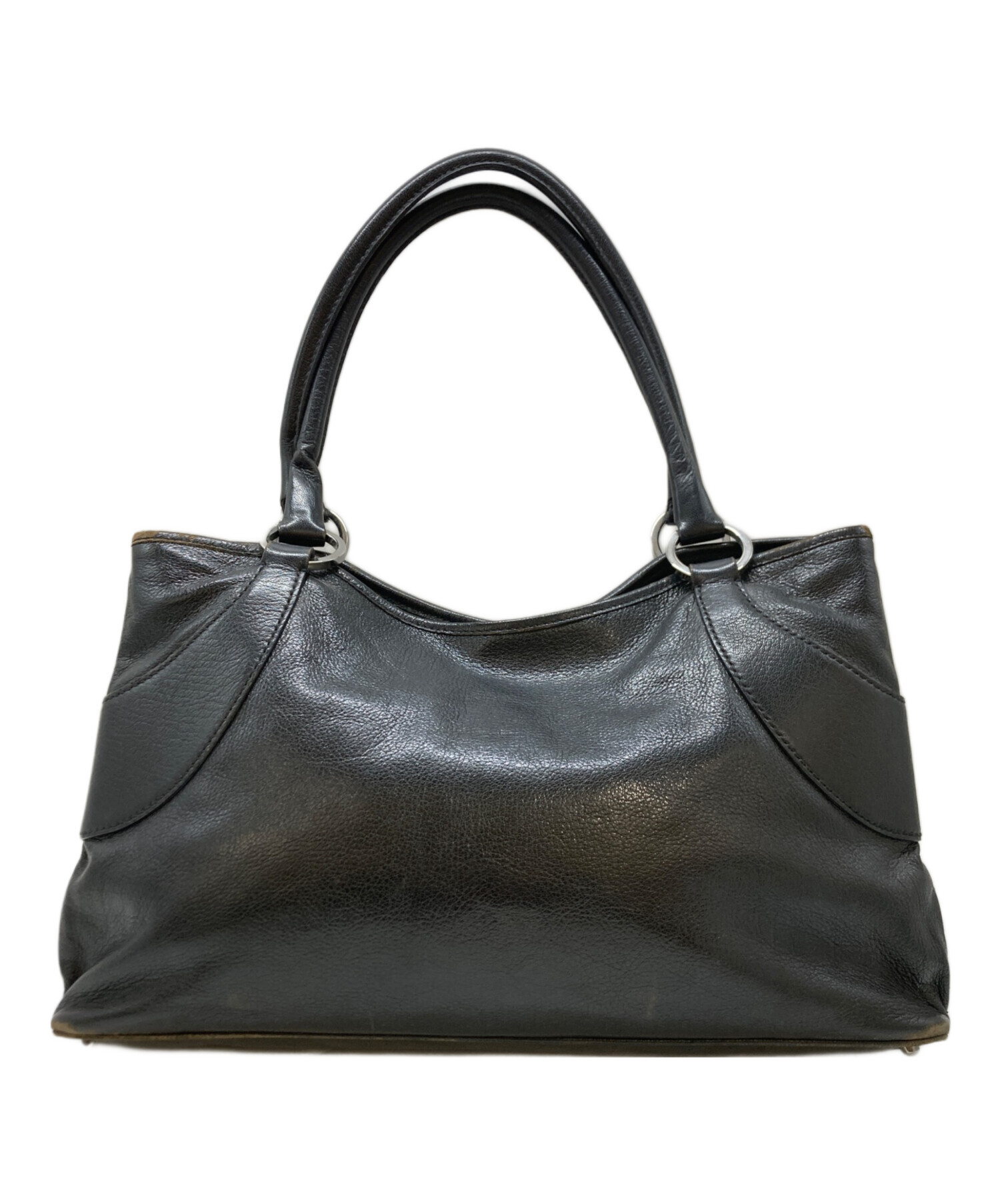 中古・古着通販】GUCCI (グッチ) レザートートバッグ 113015 ブラック