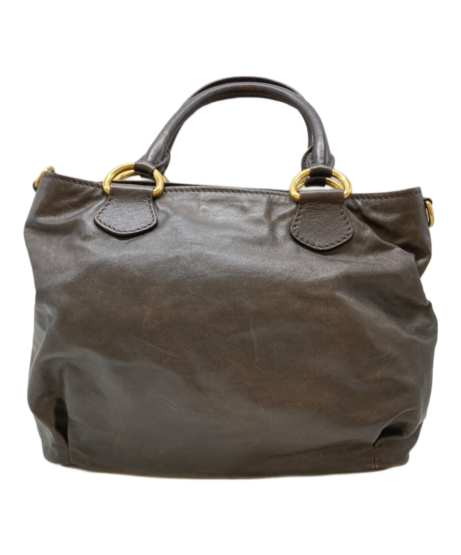 中古・古着通販】MIU MIU (ミュウミュウ) 2WAYハンドバッグ ブラウン