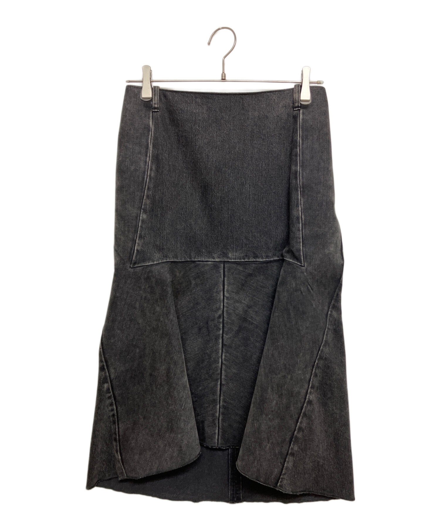 BALENCIAGA ブラック 黒 デニムスカート 36 中古・古着通販】BALENCIAGA (バレンシアガ) デニムスカート 572191