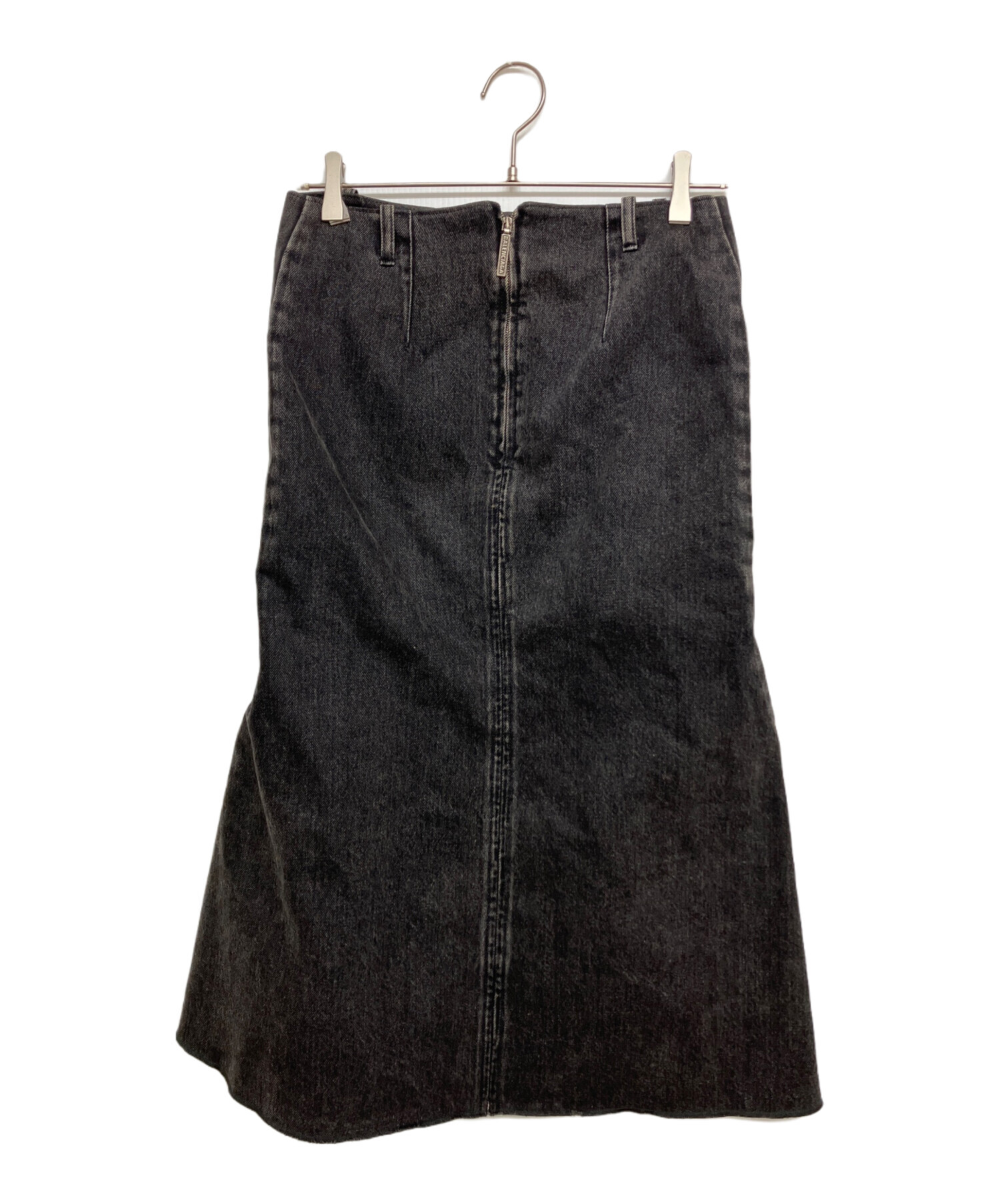 BALENCIAGA ブラック 黒 デニムスカート 36 中古・古着通販】BALENCIAGA (バレンシアガ) デニムスカート 572191