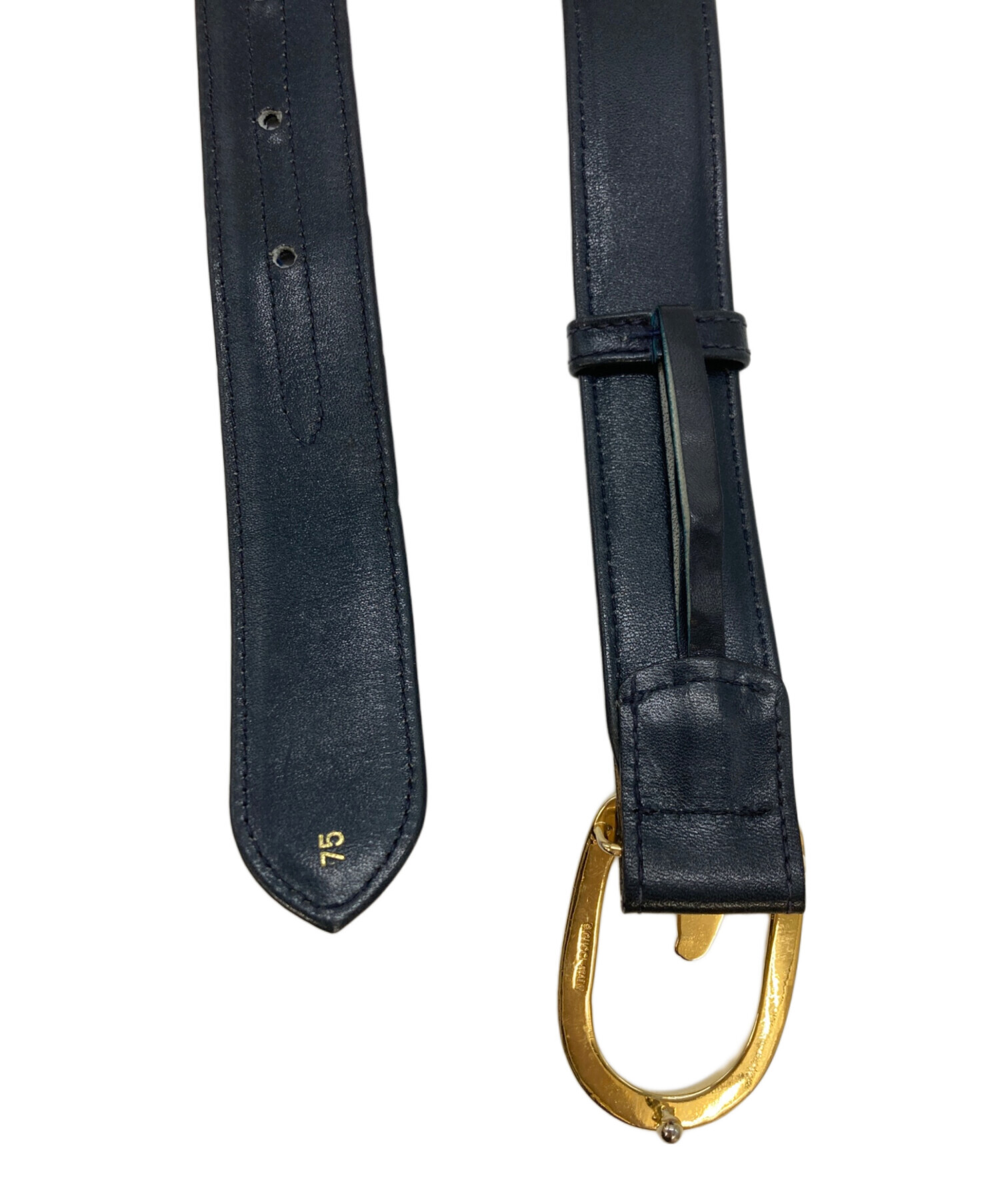 中古・古着通販】GUCCI (グッチ) ホースGバックルレザーベルト