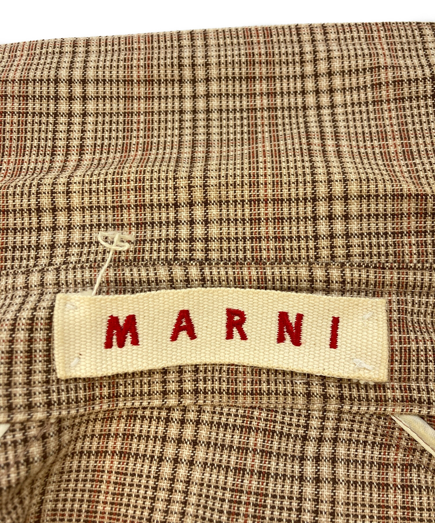 中古・古着通販】MARNI (マルニ) チェックコート ベージュ サイズ
