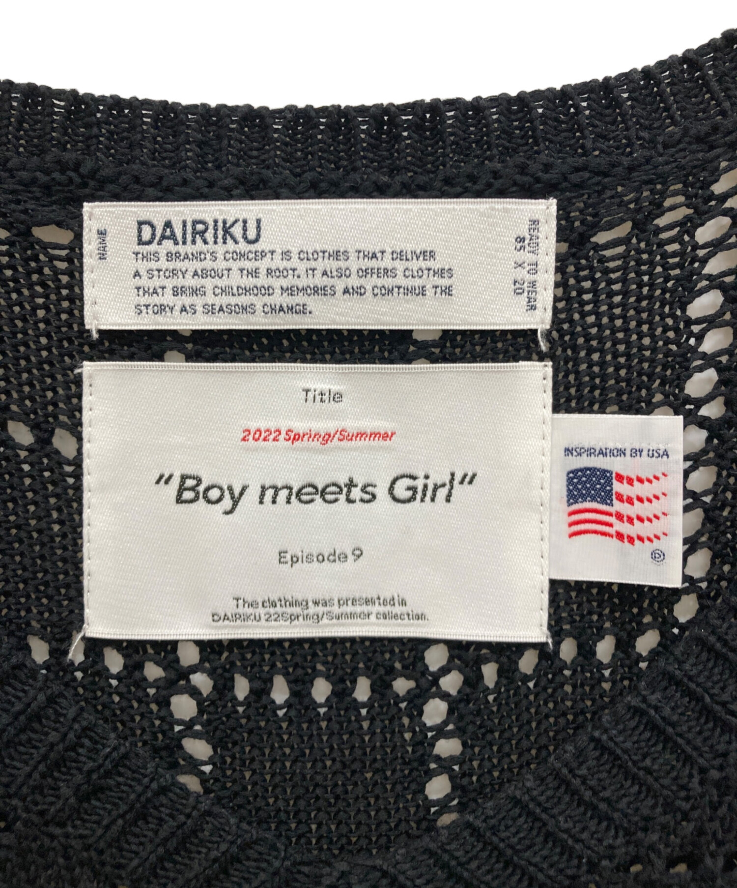 中古・古着通販】DAIRIKU (ダイリク) A.J. Knit Vest ブラック サイズ 