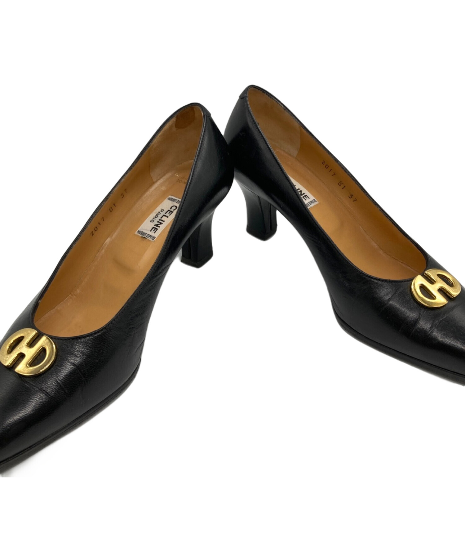 中古・古着通販】CELINE (セリーヌ) ビット レザー パンプス ブラック